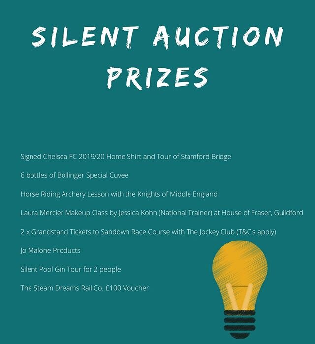 🌟 S I L E N T  A U C T I O N 🌟
⠀⠀
We have a wonderful selection of Silent Auction Prizes being offered for the Charity Quiz Night on Saturday 8th February. 
We are welcoming bids from the public! So show your support by place a bid! ⠀⠀
If you&rsquo