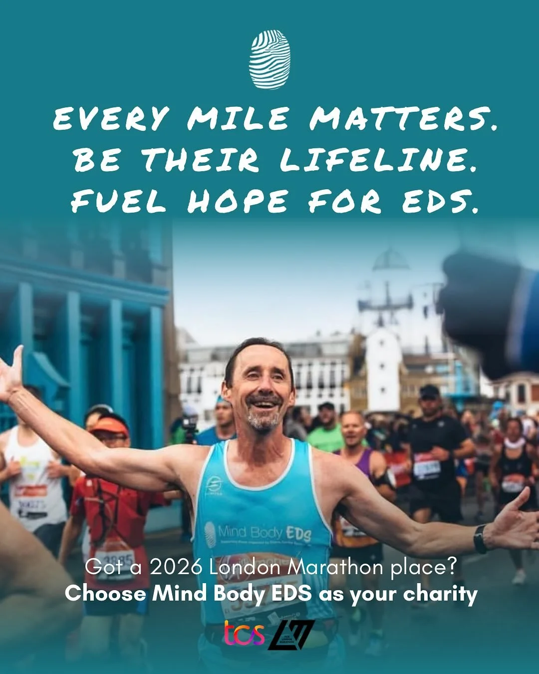 🏃&zwj;♂️💙 Running the @londonmarathon 2026?
Choose a cause that truly changes lives. Run for Mind Body EDS and help us raise awareness and essential funds for people living with Ehlers-Danlos Syndromes and Hypermobility Spectrum Disorder. 

We&rsqu