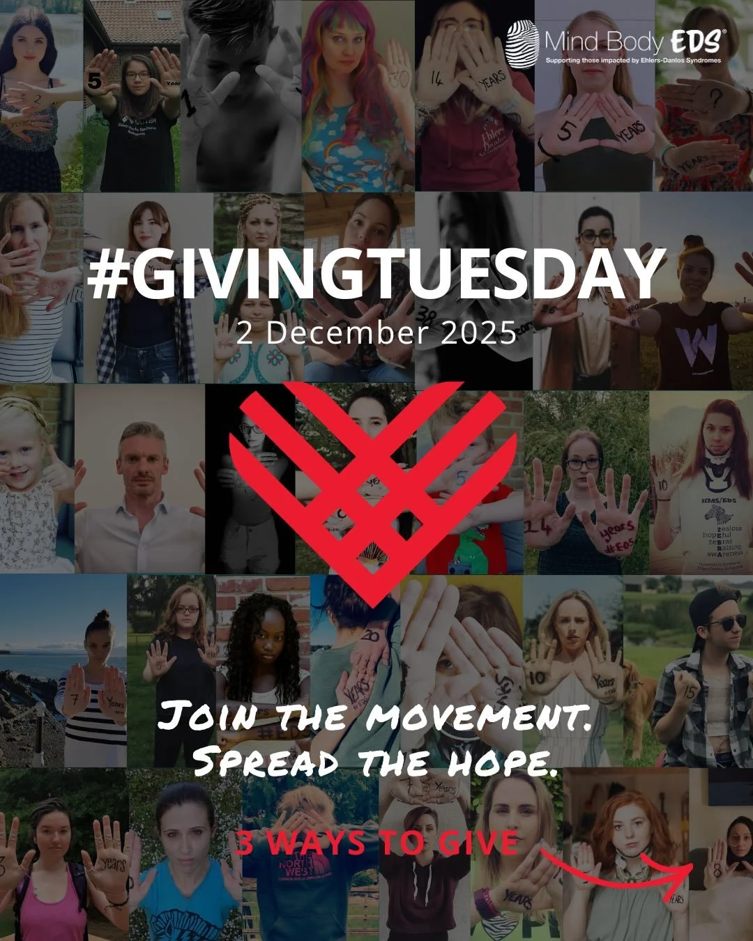 ✨ It&rsquo;s Giving Tuesday! A day to give hope✨

Mind Body EDS is a small, volunteer-run charity, but the impact we make together is life-changing for EDS &amp; HSD patients who have nowhere else to turn.

Today, we&rsquo;re inviting you to stand wi