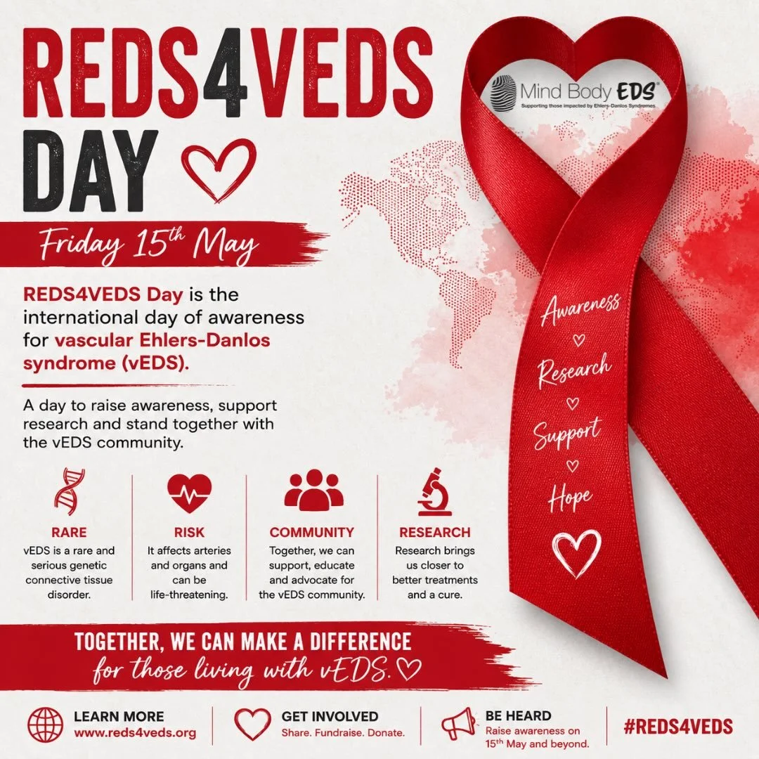 Today is #REDS4VEDS Day ❤️ @reds4veds 

A day dedicated to raising awareness for vascular Ehlers-Danlos syndrome (vEDS), a rare and life-threatening genetic connective tissue disorder that affects blood vessels and organs.

For those living with vEDS