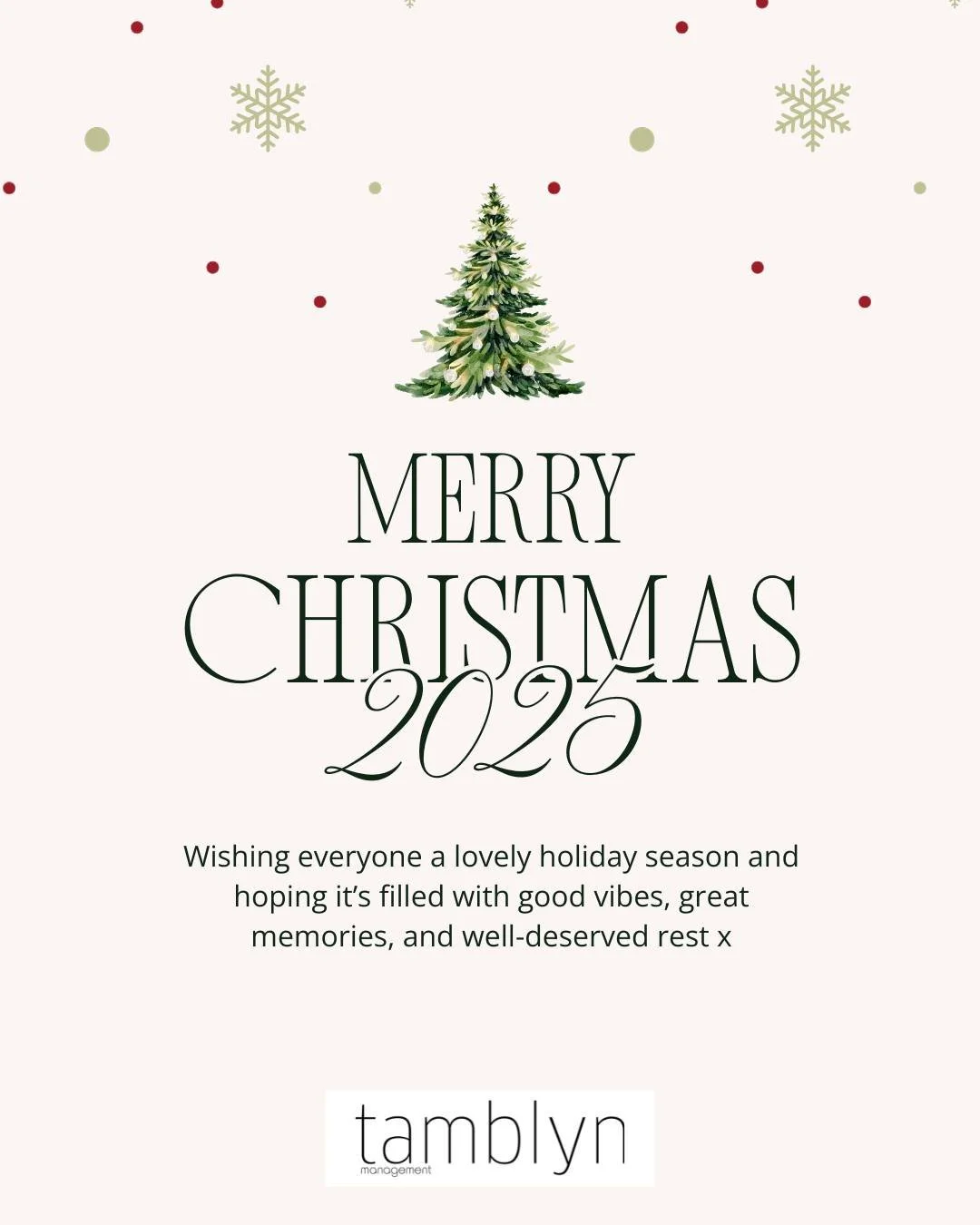 Merry Christmas from the Tamblyn team! 💫💫 Thank you for a wonderful year, see you all soon xx