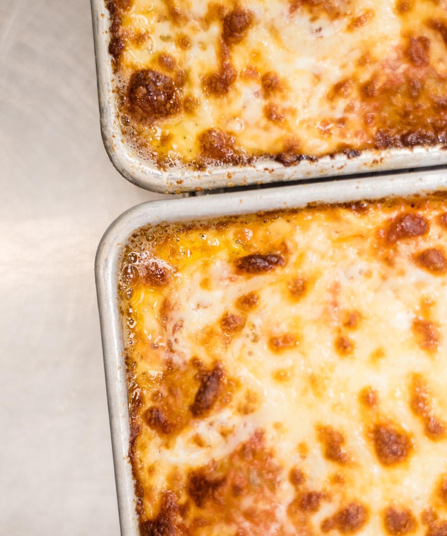 Golden three cheese goodness. 🤩🧀

Our incredible Roman Pan Pizzas are available in Marinara, Three Cheese and Pepperoni. One pizza serves 2 - 4 lucky eaters! 🙌 

Keep in mind that they are available for takeout, only. 🍕 We only make a certain amo