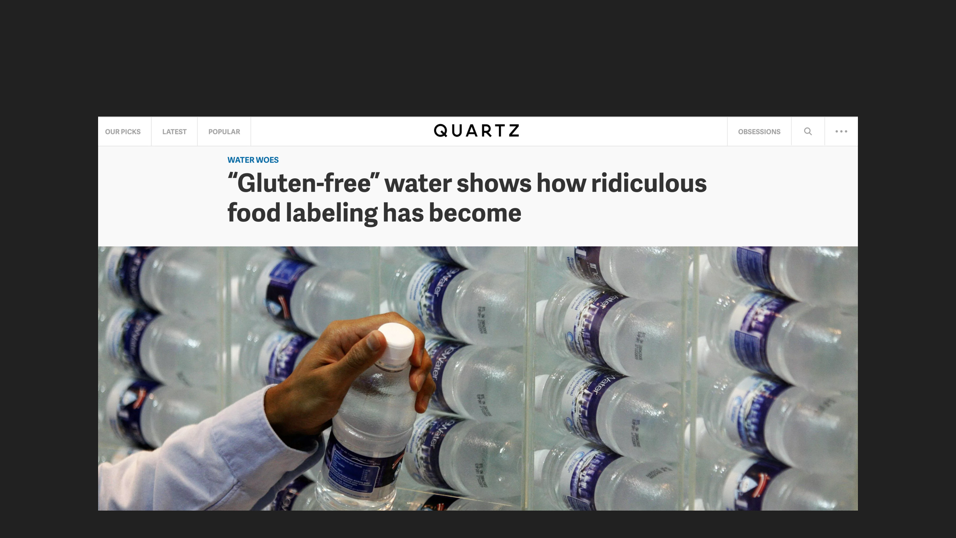  To a point where it has become meaningless. Does gluten-infused water even exist? 