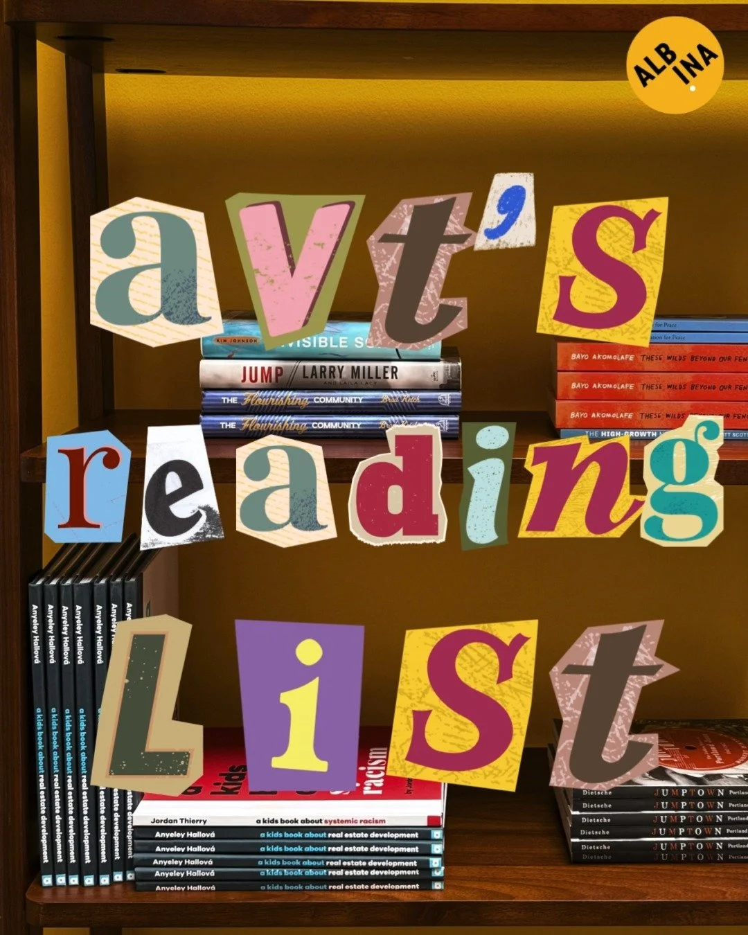 Can you tell we love to read? As we settle into our new office, our library is a growing reflection and curation of the people, histories, and futures we're in service to, from Black and brown architects and urbanists to kids learning about real esta