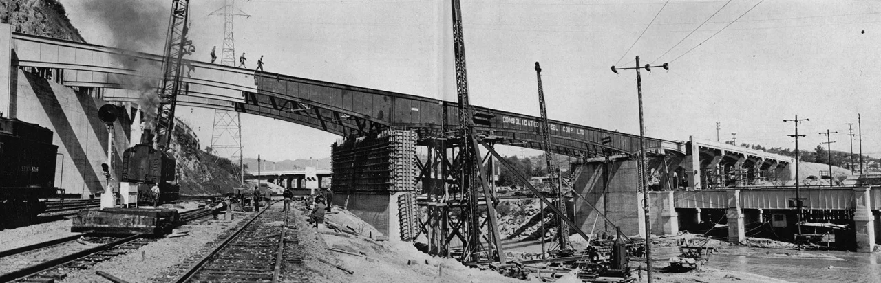 20. Constructing a bridge that would become part of the Arroyo Seco Parkway (the 110), 1937