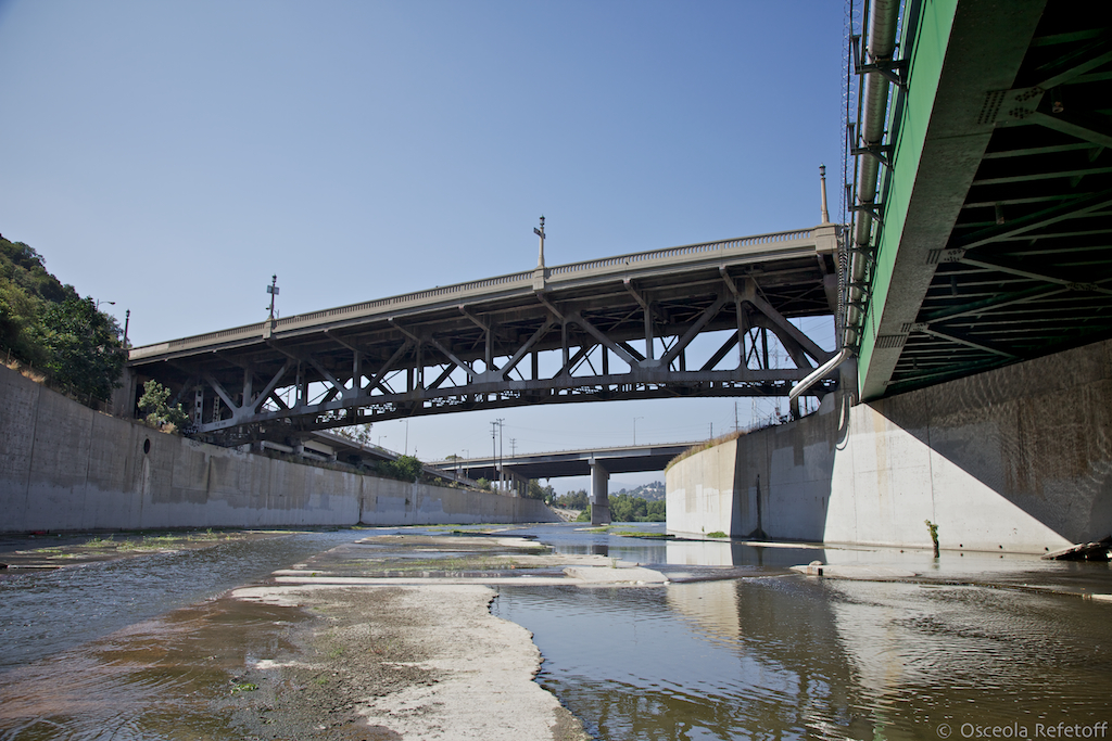  23. Riverside Drive Bridge, viewed from inside the Los Angeles River, 2011 