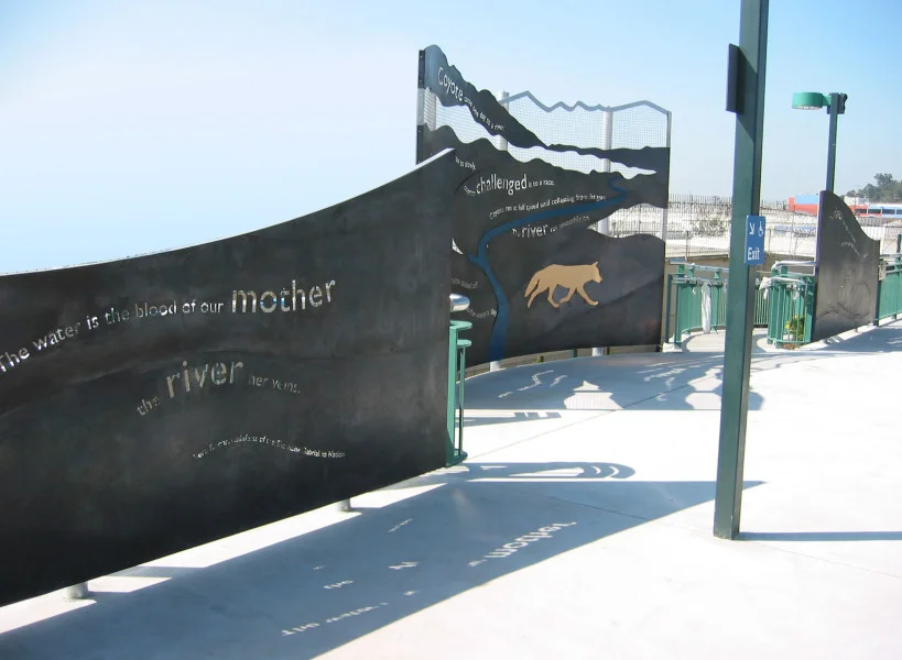 40. Cheri Gaulke’s Water Street: River of Dreams at Lincoln/Cypress Gold Line station, 2003