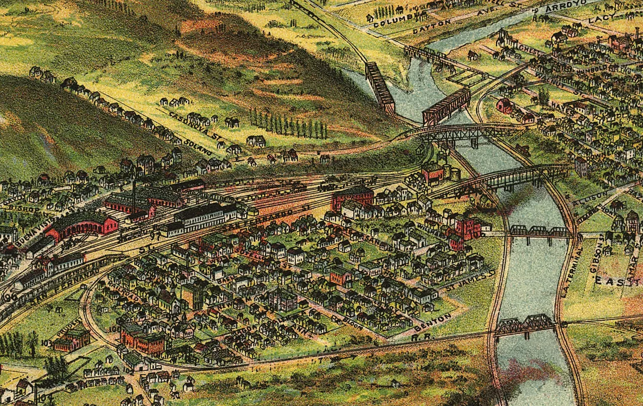 43. Section of the Pierce Map showing the River Station area, 1894