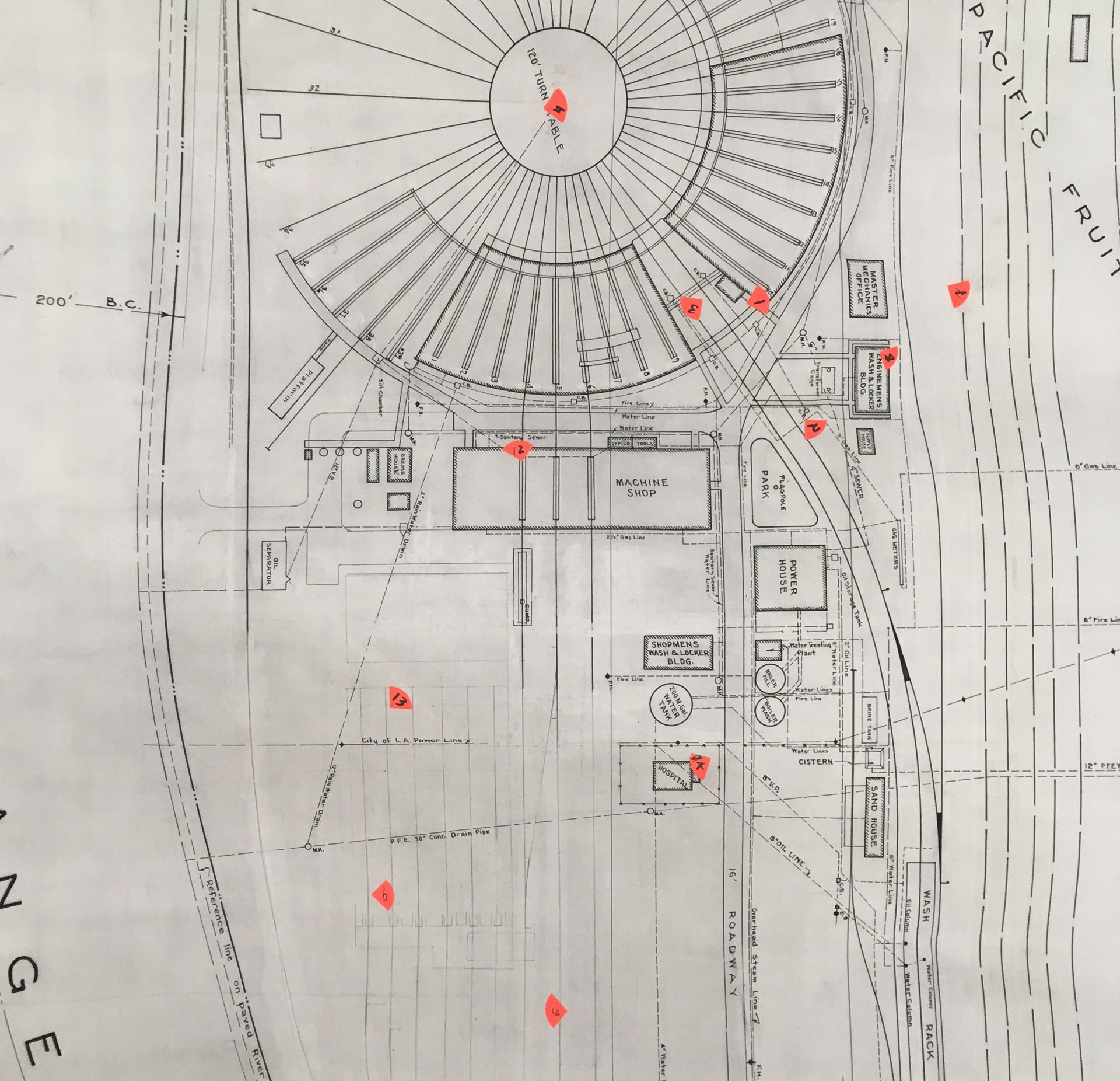  7. Detail of plan of Taylor Yard, 1920 