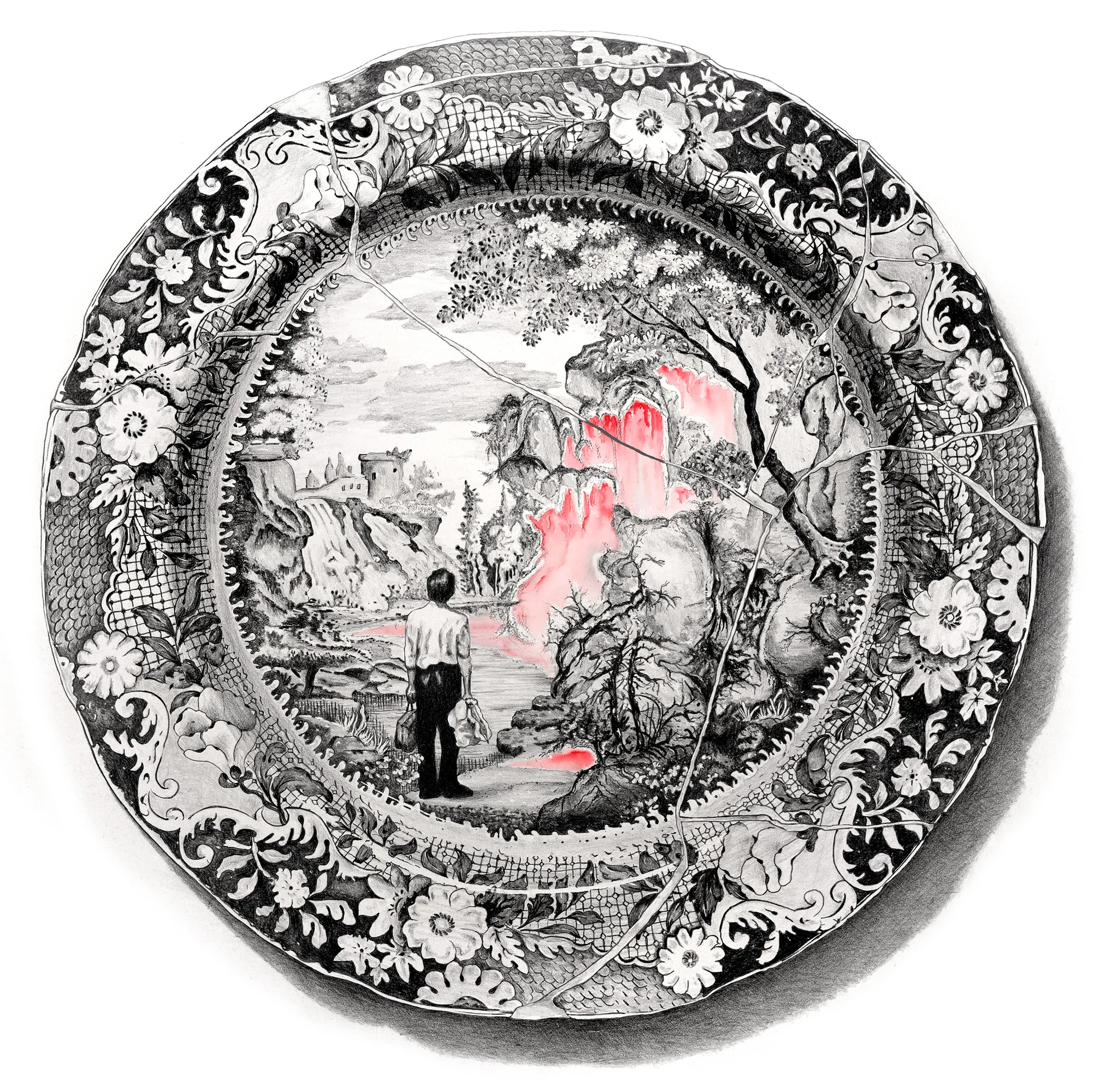 100 Years (after Guo Jian) . 2018. Hand coloured lithograph on cotton rag paper, 70 x 70 cm, edition of 25