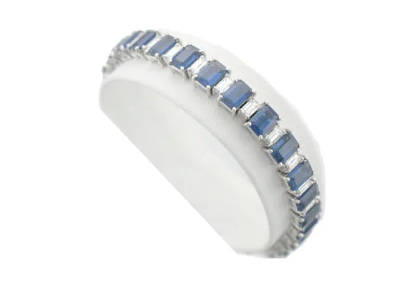 Emerald Cut Sapphire & Diamond Bracelet