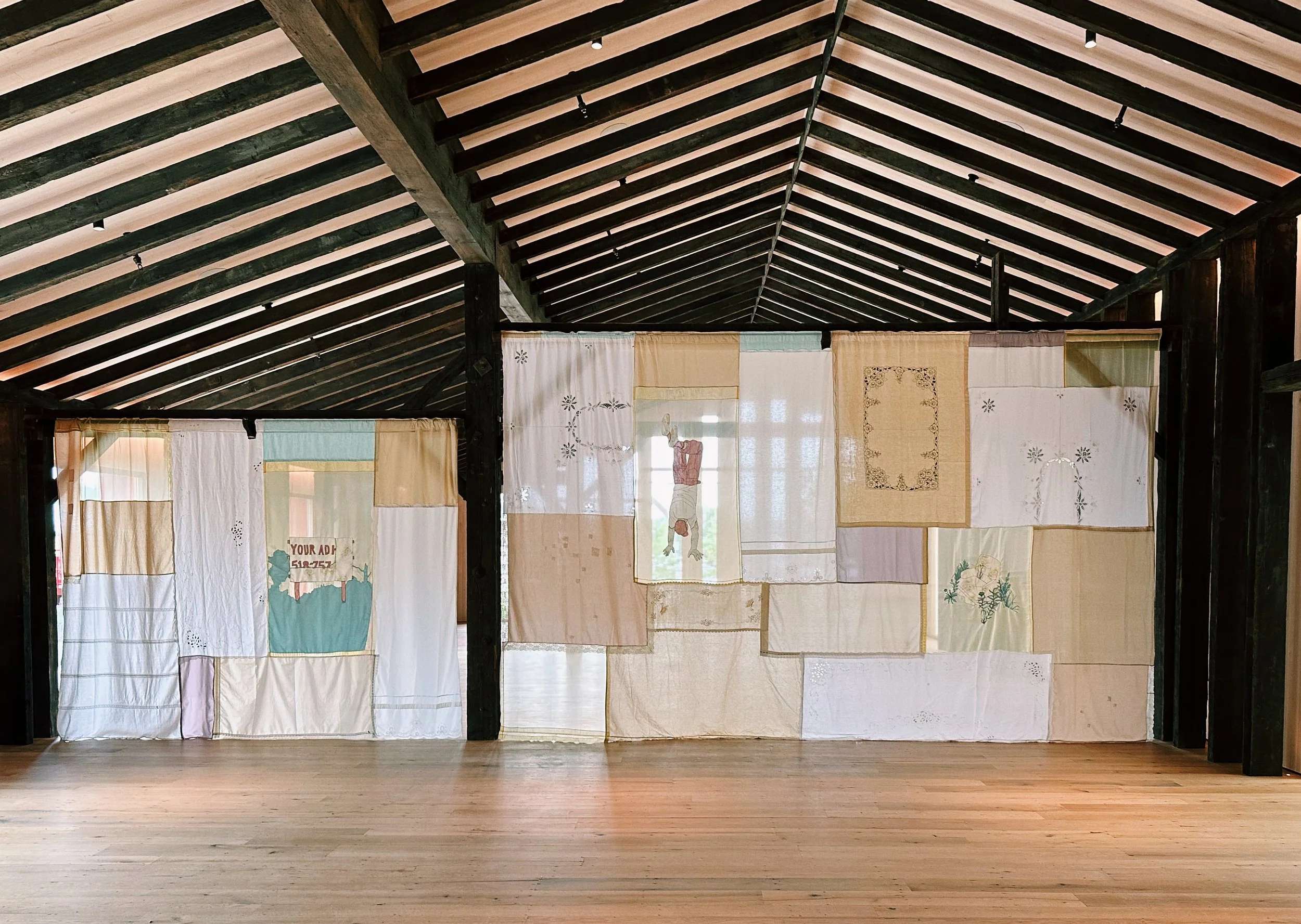 Custom fabric installation made for The Caboose in Hudson, NY. 2025.