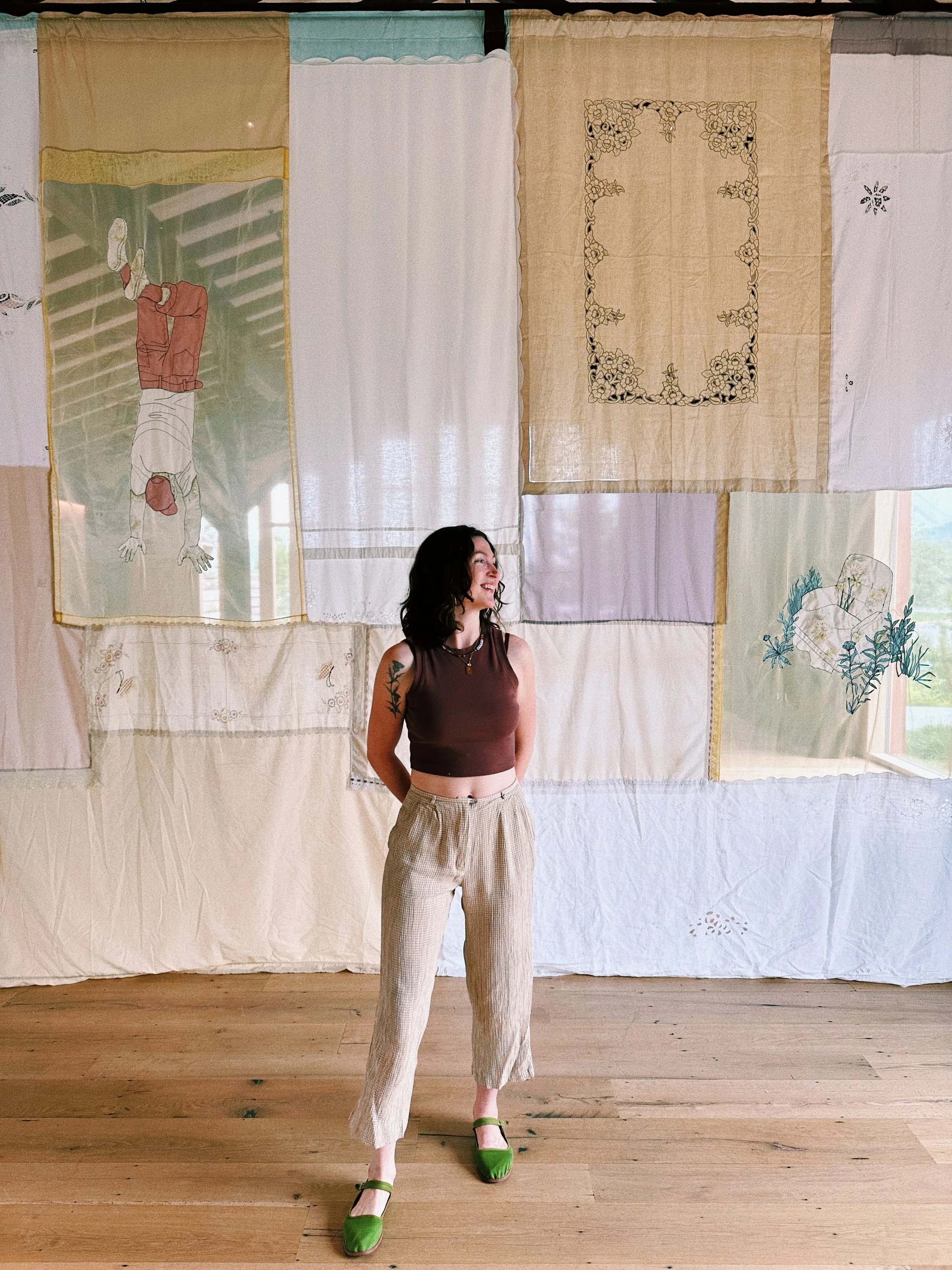 Custom fabric installation made for The Caboose in Hudson, NY. 2025.