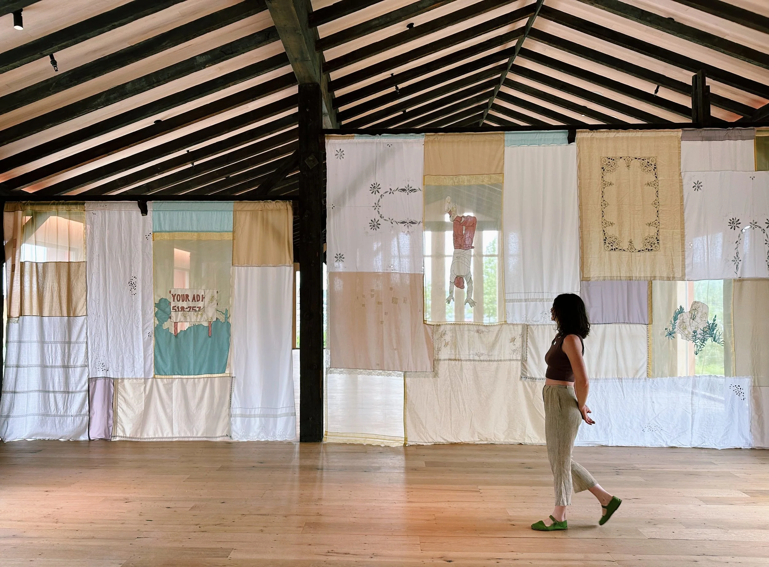 Custom fabric installation made for The Caboose in Hudson, NY. 2025.