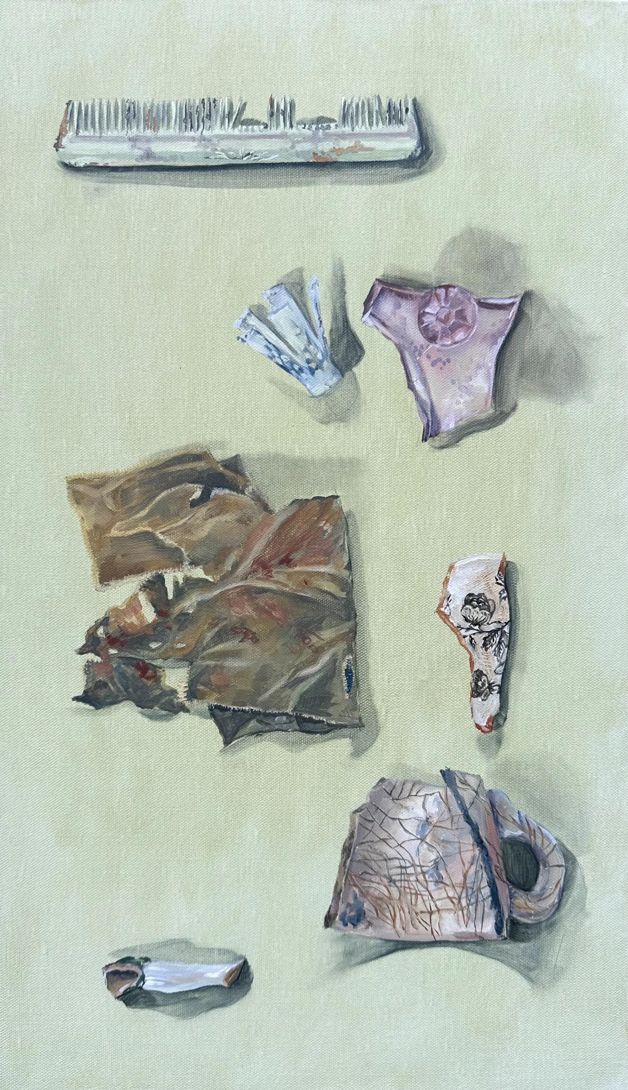 Tattered Fabric, Pink Glass
