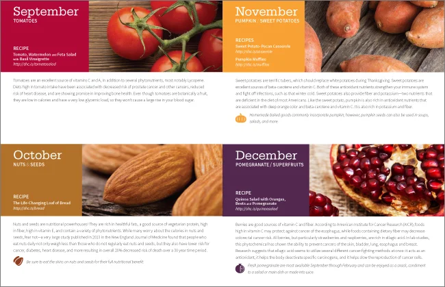 Recipe calendar.