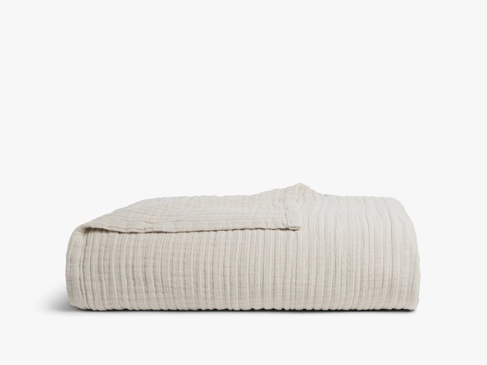 $189 | Linen Gauze Blanket Natural