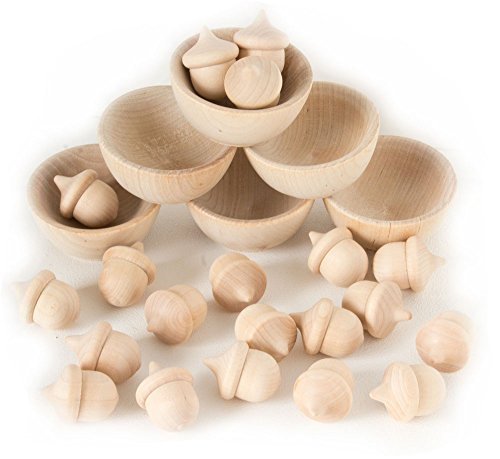 Wood Acorns + Bowls