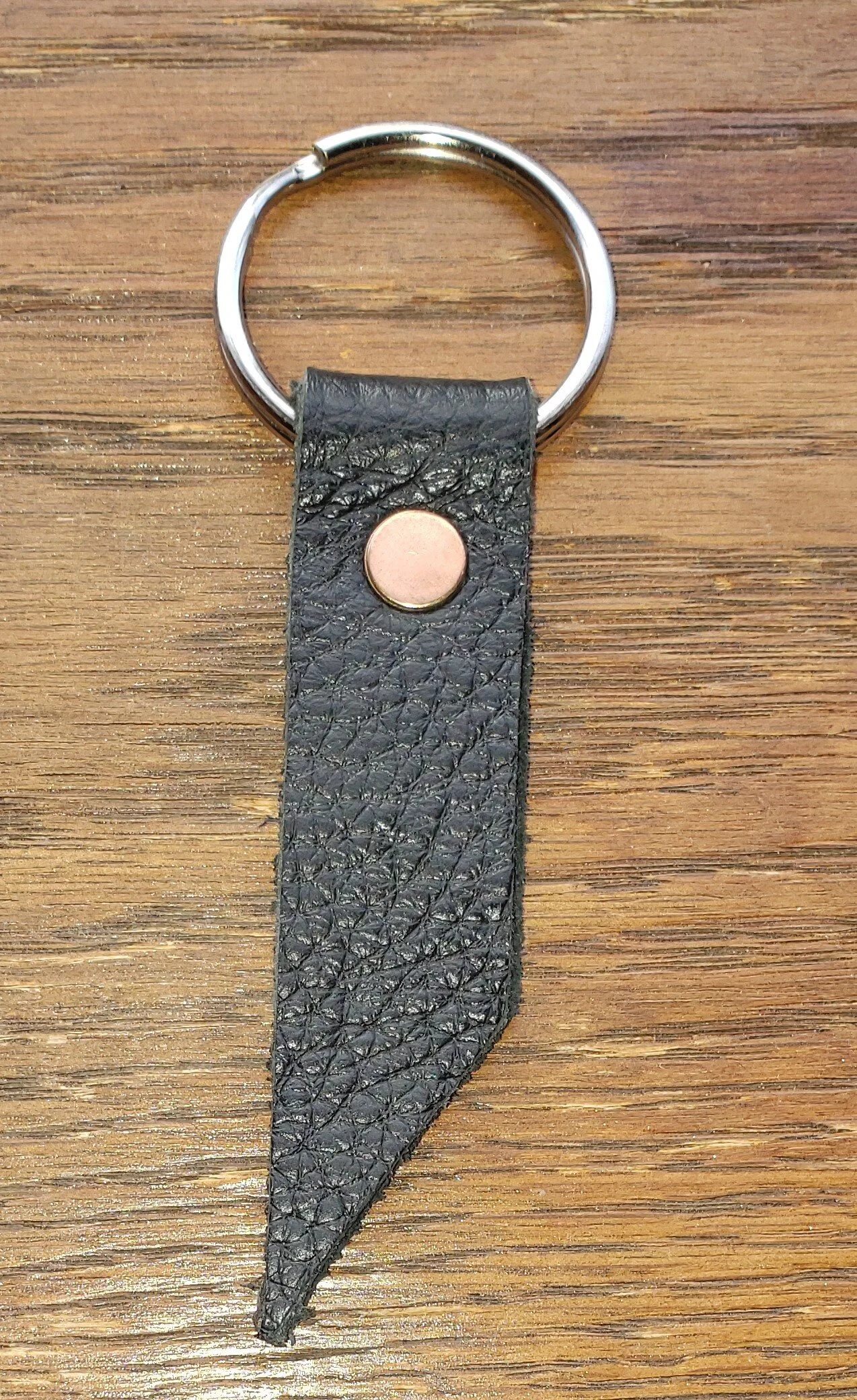 Beveled Key Fob with Copper Rivit