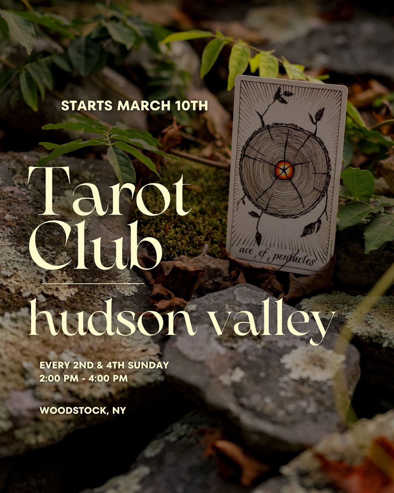 📣 Calling all Hudson Valley creatives! 

For those of you wanting to explore Tarot and begin creating a sustainable spiritual practice in aligned community&mdash; this is for you. 

Tarot Club: Hudson Valley
Every 2nd &amp; 4th Sunday
2:00 PM - 4:00