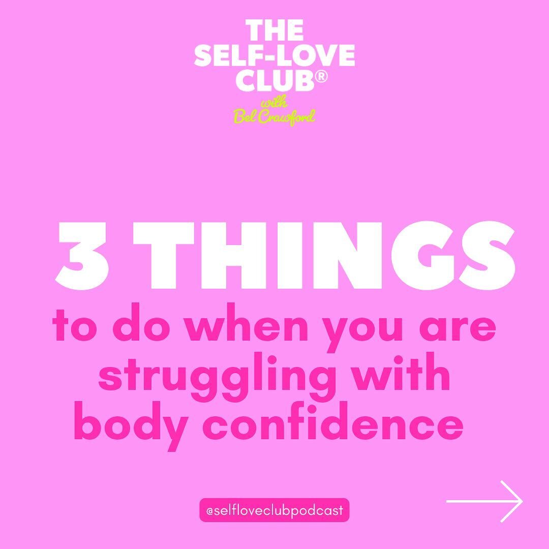 3 things you can do if you are struggling with body confidence. Swipe to read and save for when you need a reminder 💘 

#podcast #selflove #confidence #affirmations #bodyconfience