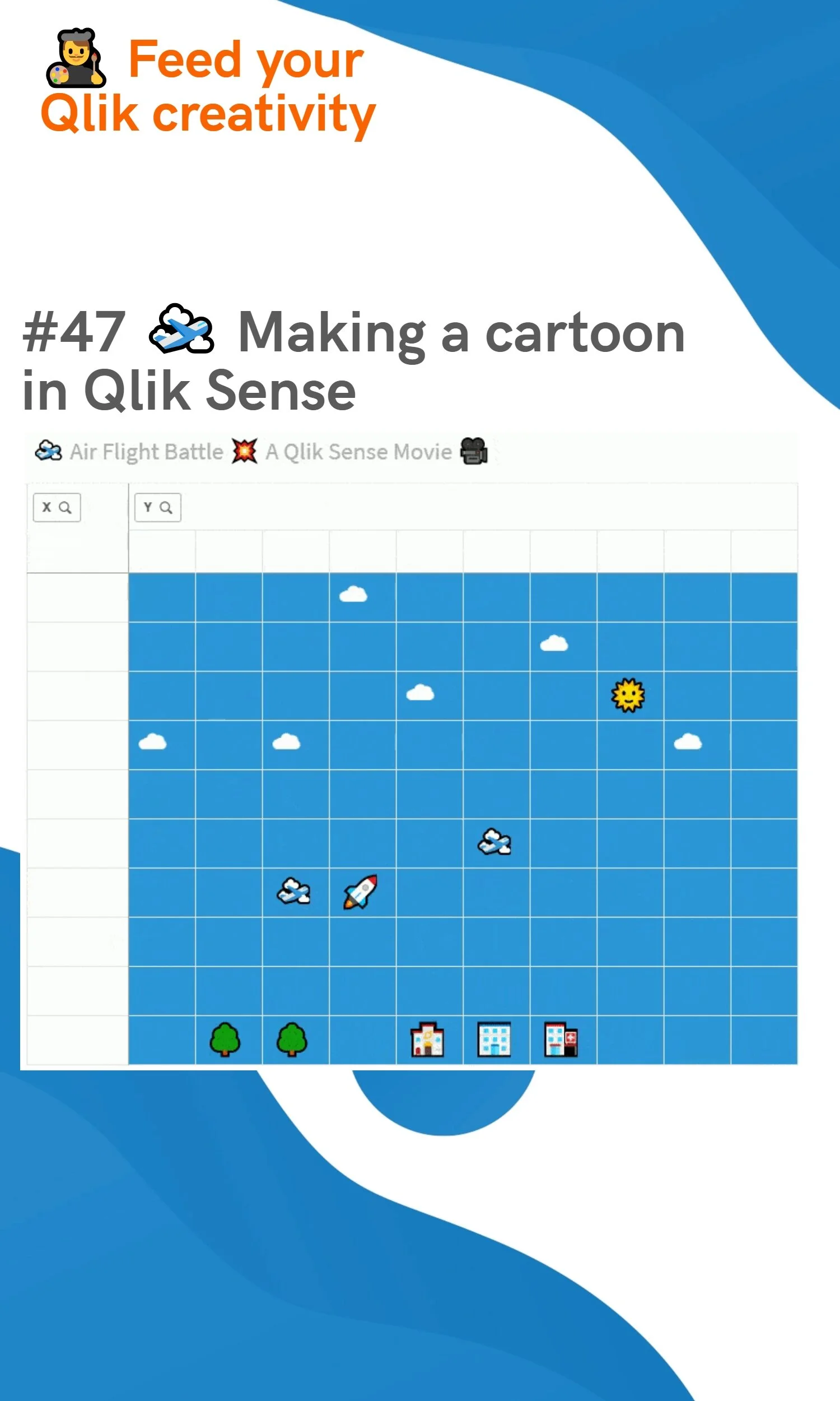 #47 🛫 Making a cartoon in Qlik Sense