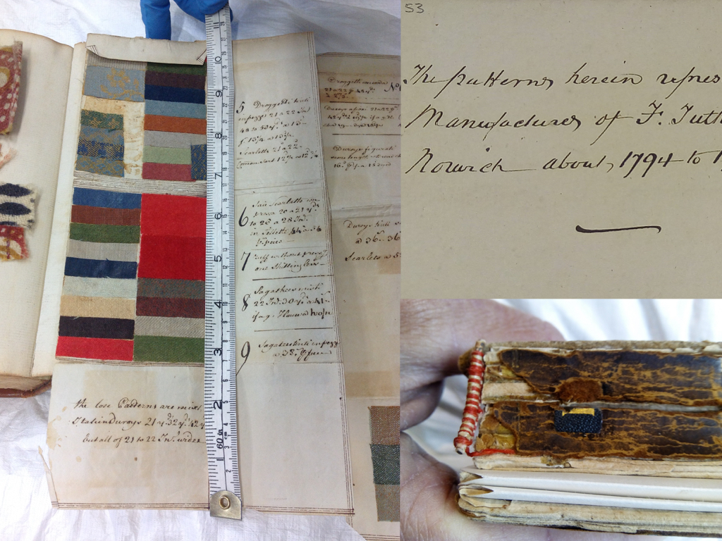 Working with Dr Michael Nix on the Geoffrey Squires Bursary project, I enjoyed finding out more about the textile trade in our fine city during the latter half of the eighteenth century. The record books tell stories and with my background in fashion and textiles I was curious about their working practices and processes image courtesy Norfolk Museum Services