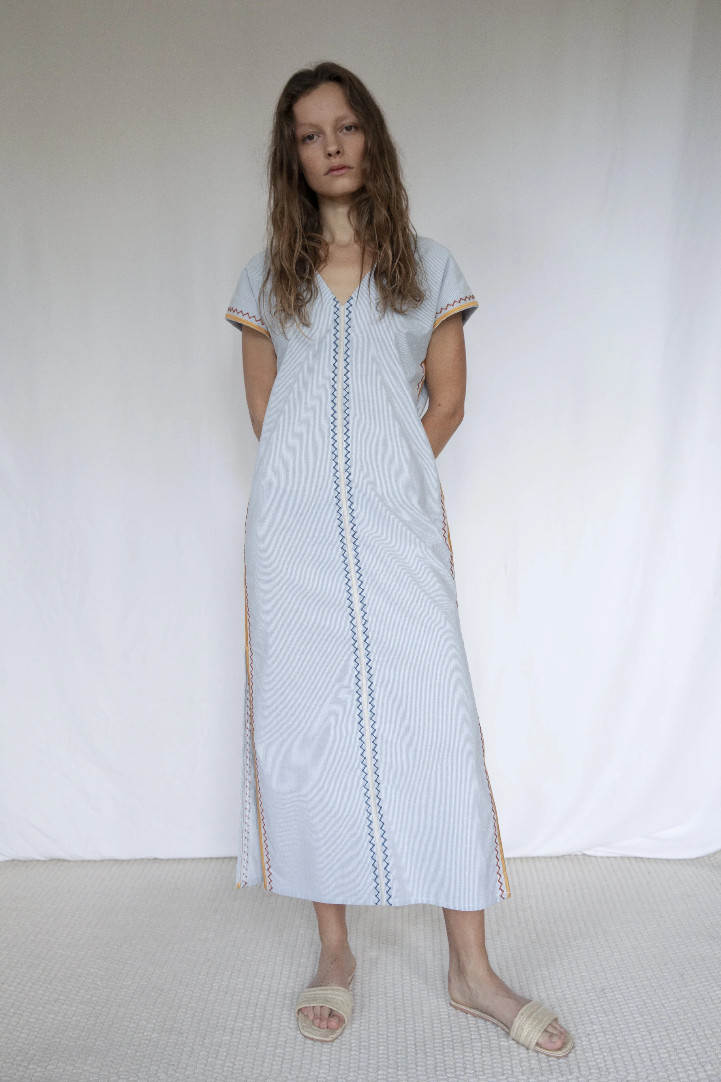 blue kaftan dress