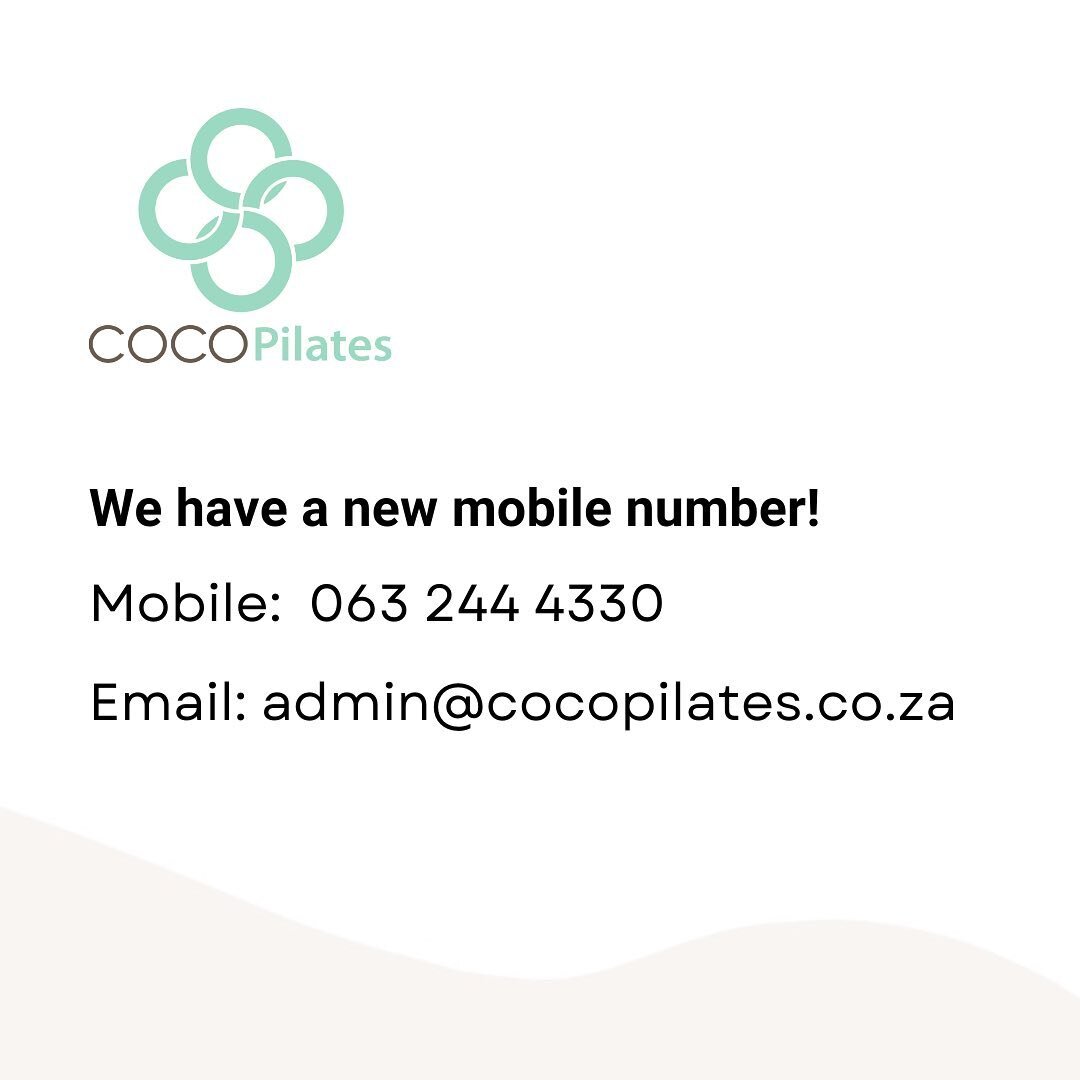 Take note!
Coco Pilates has a new mobile number 📞