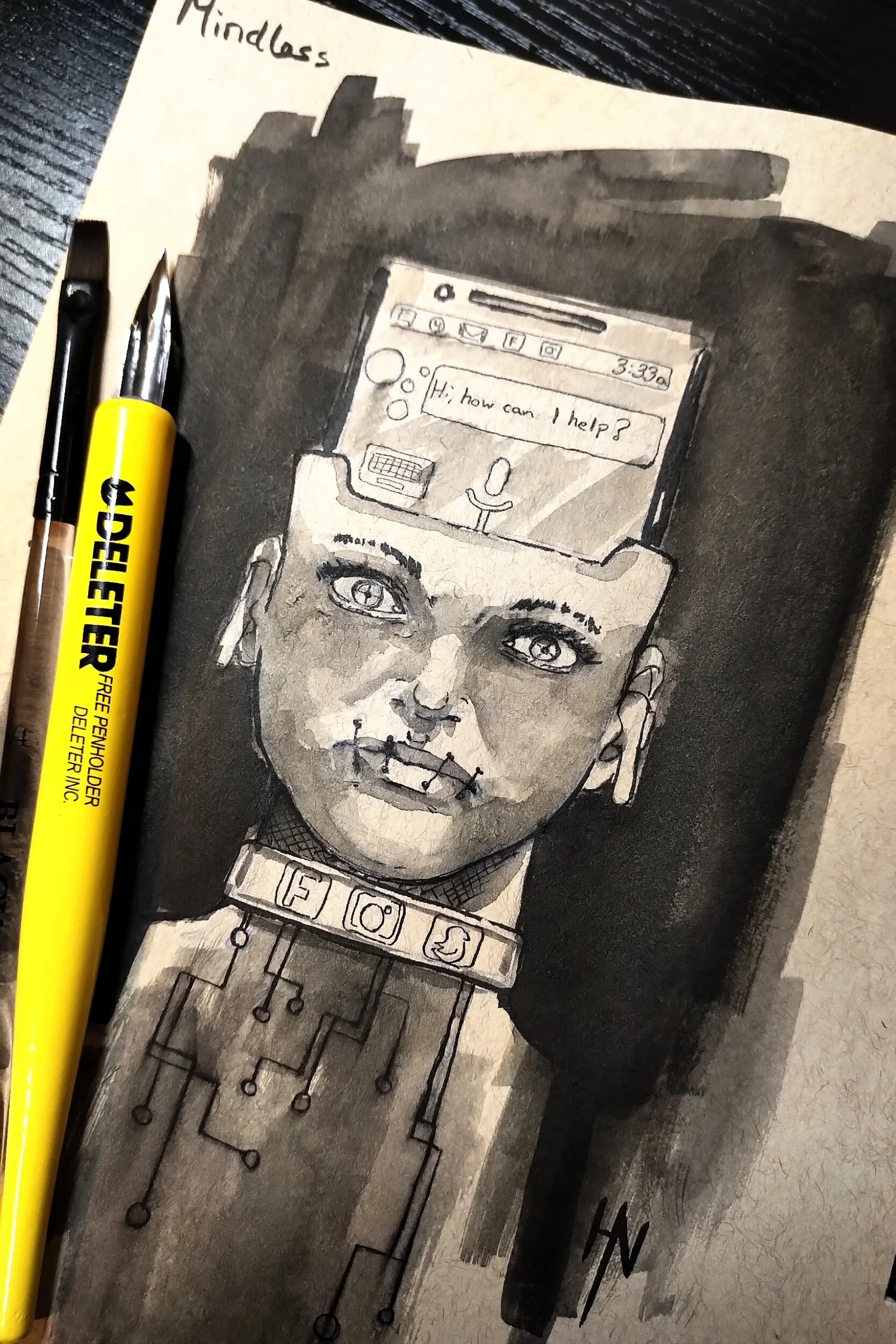 Inktober 2019 Day 2 Mindless