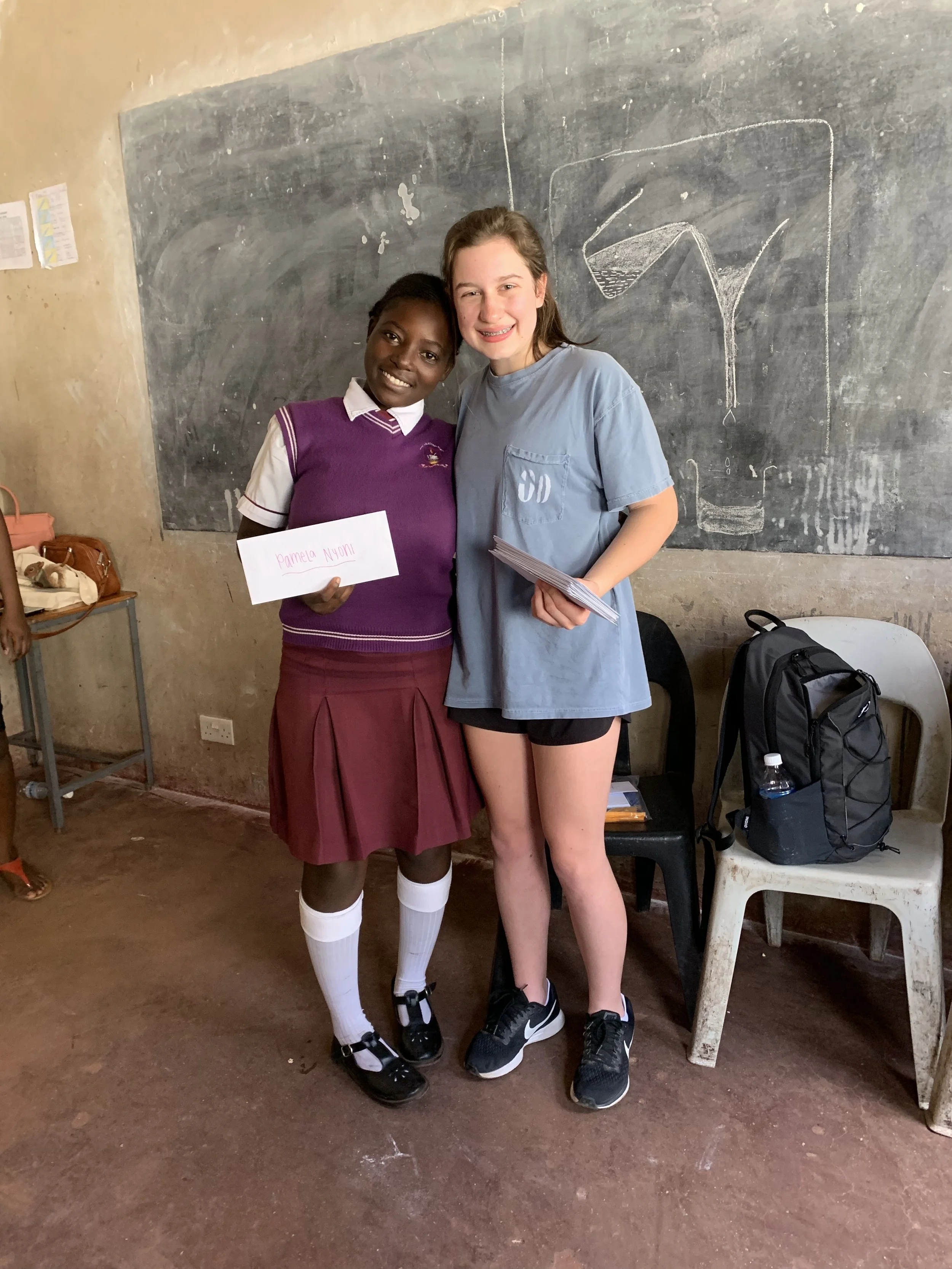 This is one of the girls, Pamela, after she received her pen-pal letter