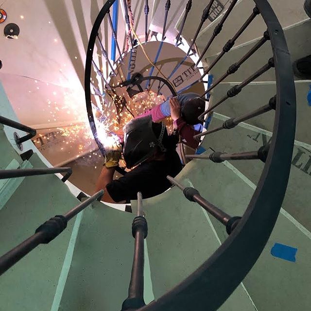 Thank you to our wonderful wrought iron crew hard at work welding this open three story #ellipticalstaircase together! Stay tuned for photos of the finished product!
.
.
.
.
.
#customarchitecture#customconstruction#constructioncompany#luxuryconstruct