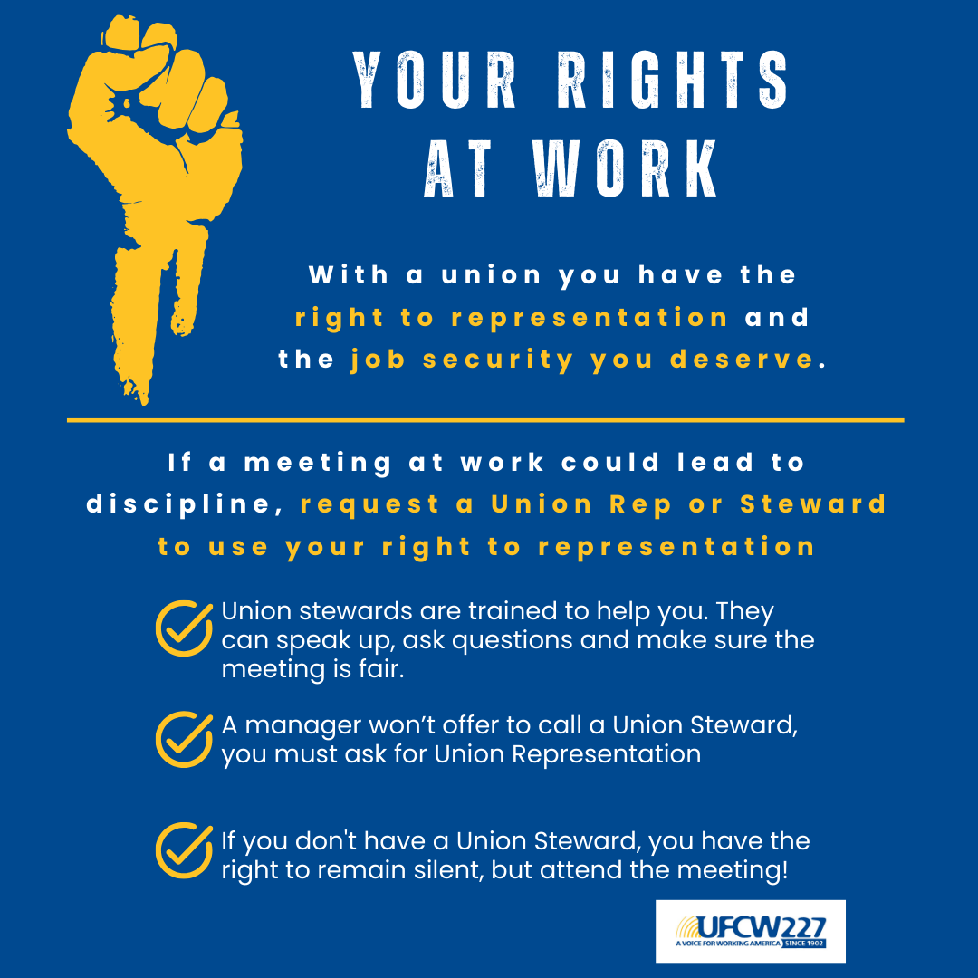 graphic explaining union member rights to representation