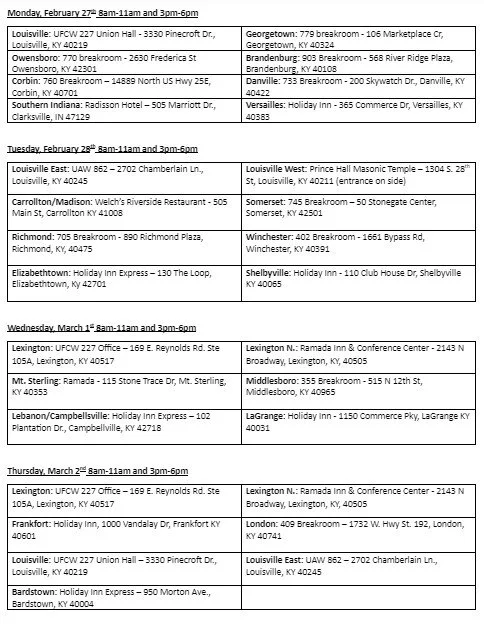 2023 Kroger Voting Locations — United Food and Commercial Workers Local 227