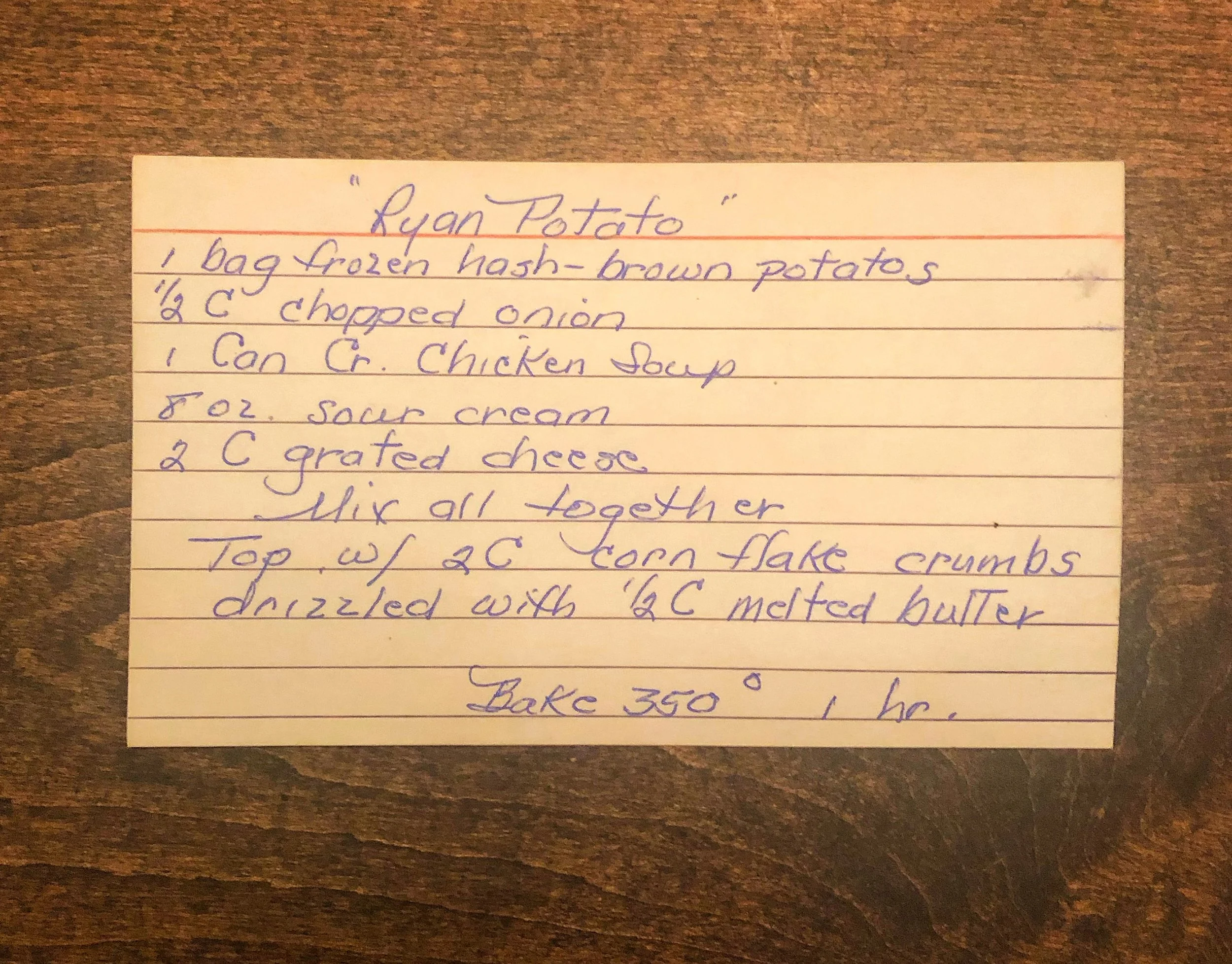 The Gross "Ryan Potato " Recipe