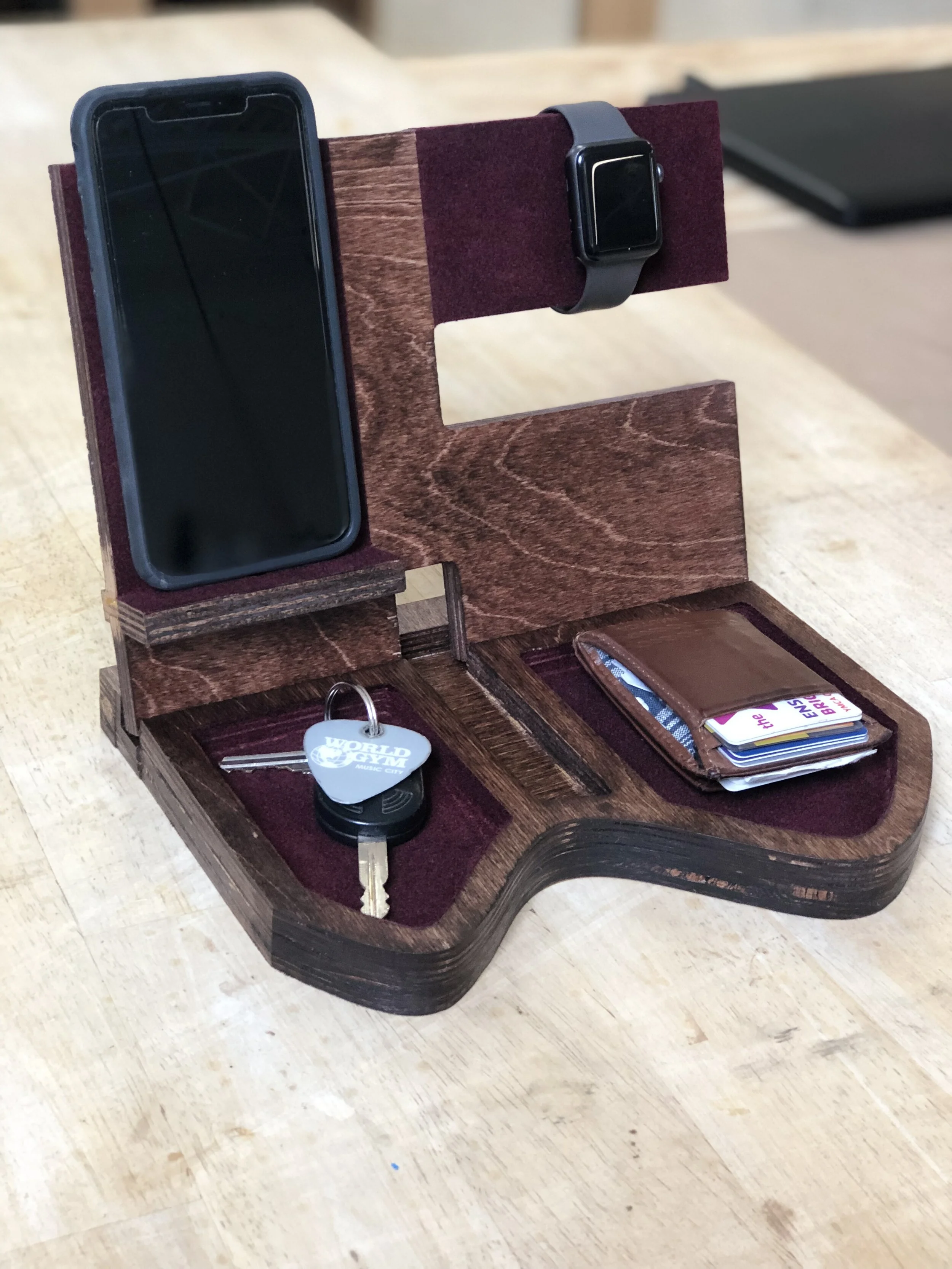 Walnut & Maroon Nightstand Valet.jpg