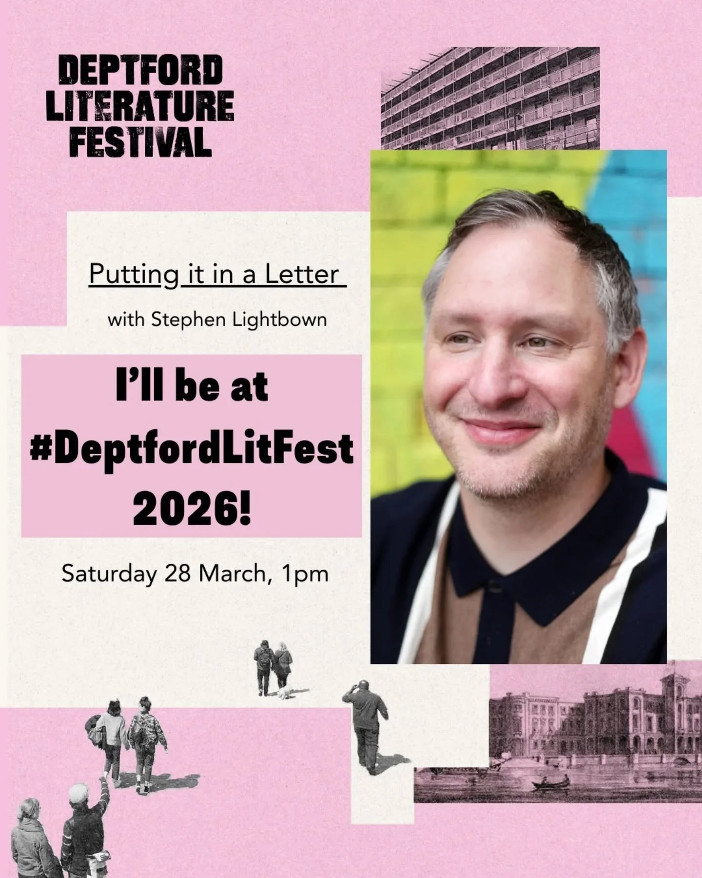 Really looking forward to being part of #DeptfordLitFest 2026!&nbsp;

I&rsquo;ll be running a workshop called Putting it in a Letter on Saturday 28 March at 1pm. This workshop will look at using letters as a way to create poems. 

Celebrate the creat