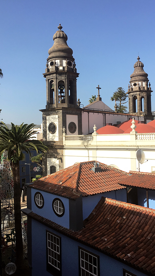 Above is the view from the apartment of the author’s grandmother, which shows a cathedral located in the center of La Laguna.