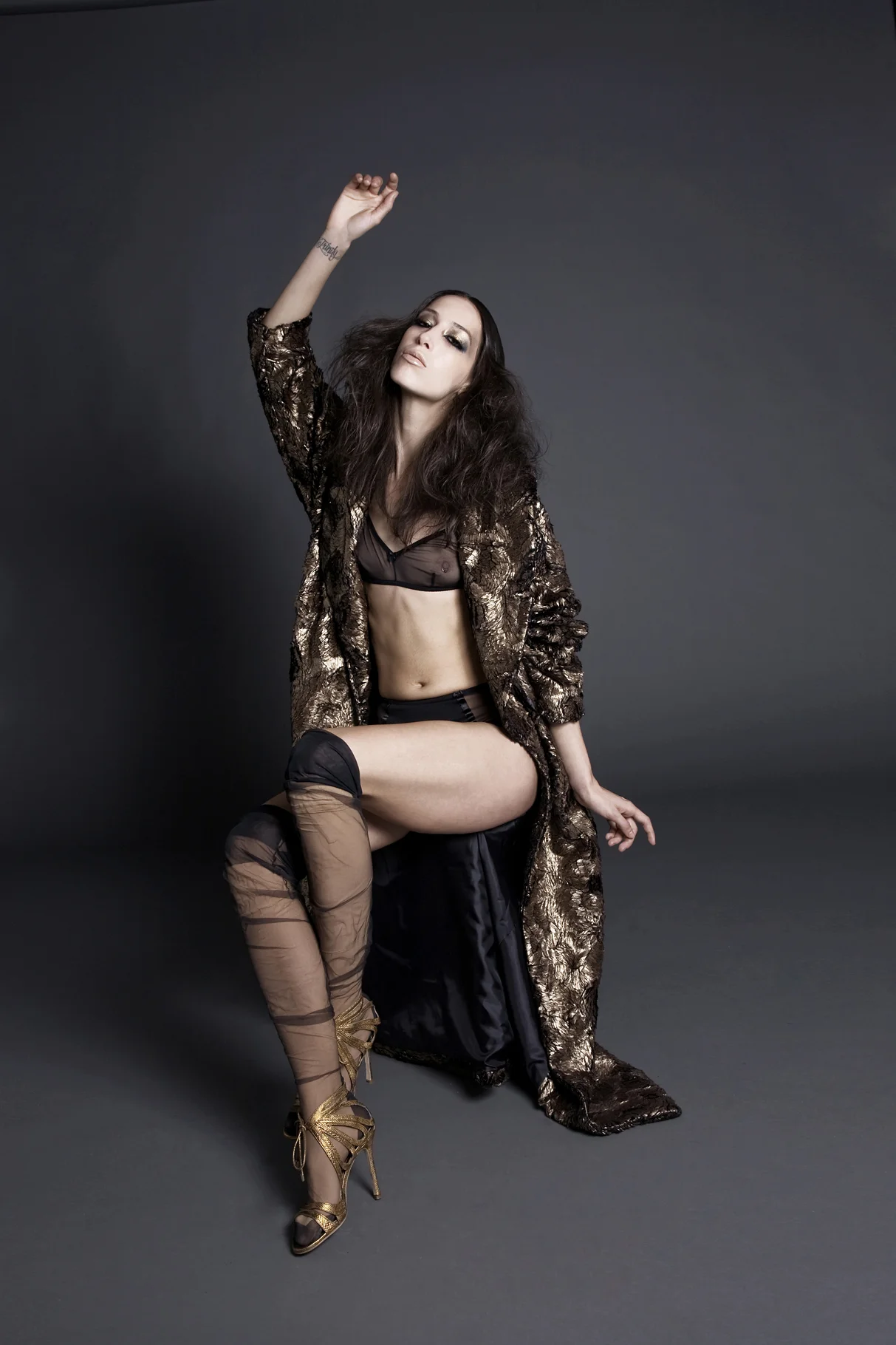 Bra and Knickers Only Hearts, Jacket Kye, Stockings( Doubled) Falke, Shoes Chelsea Paris