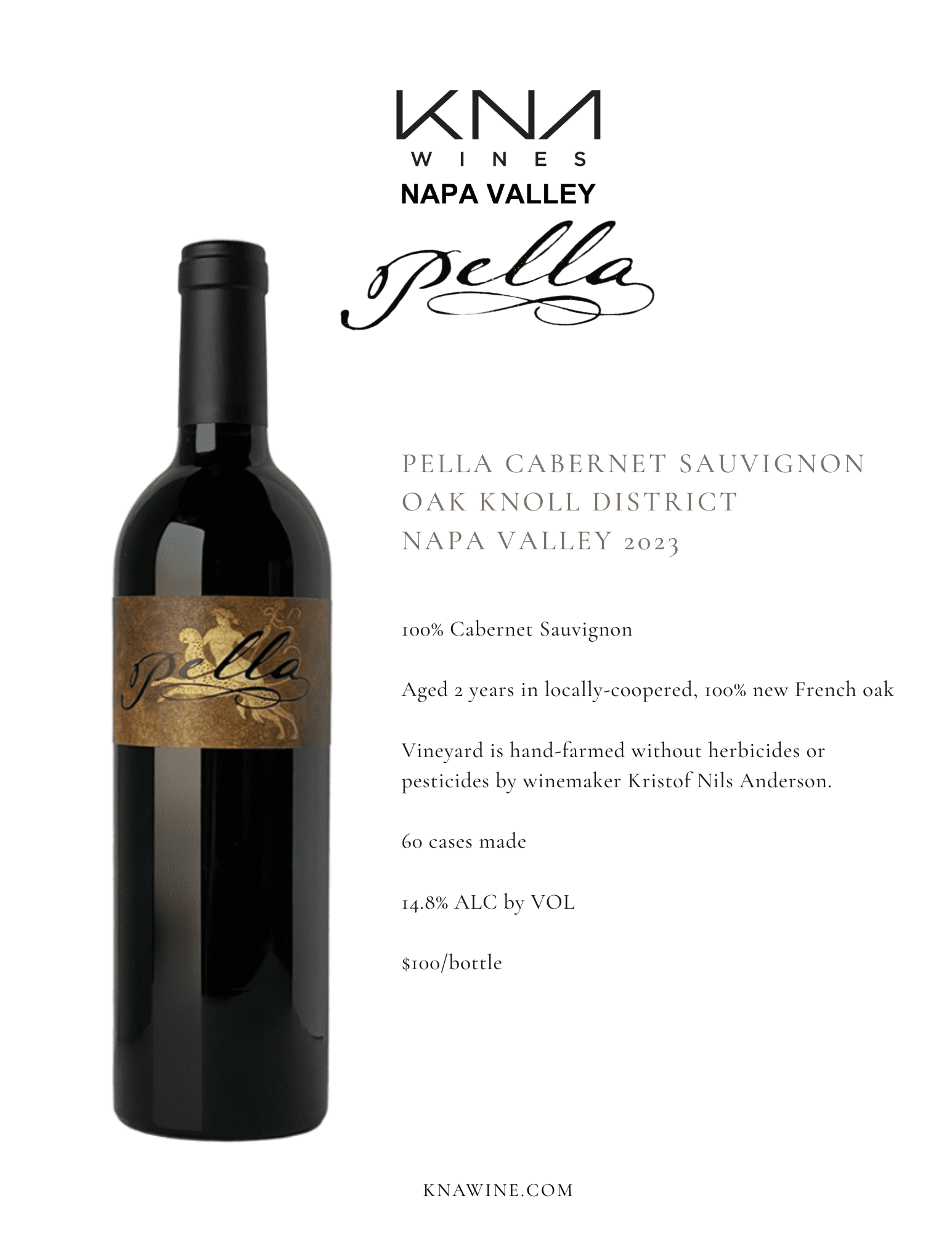 2023 PELLA Cabernet Sauvignon - KNA Wine