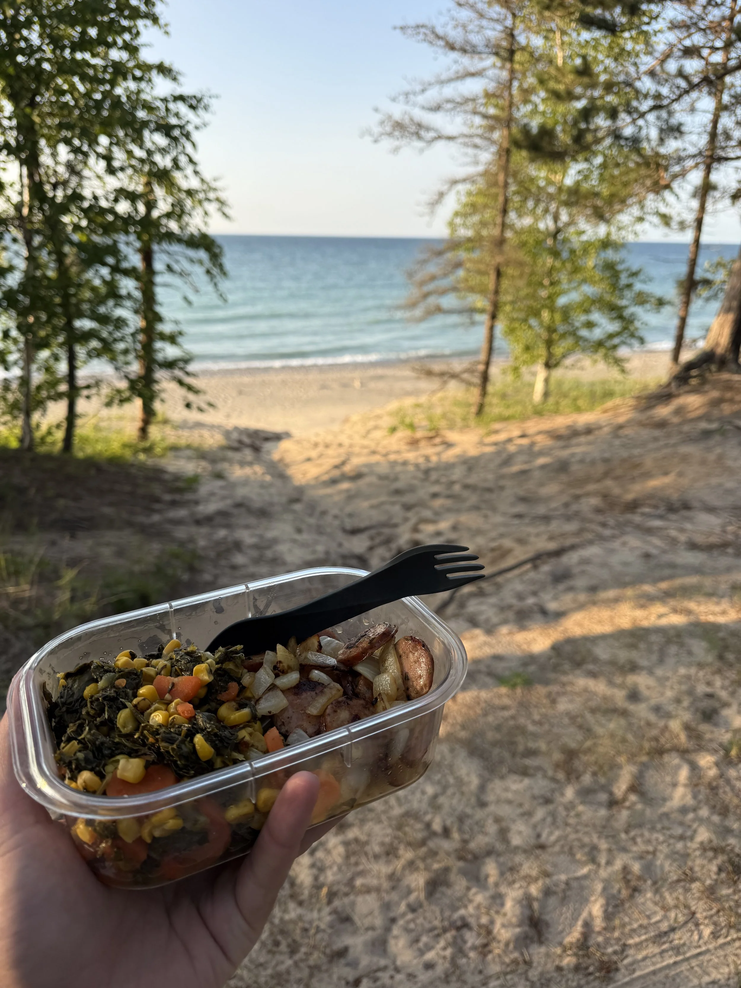 Sausage and Veg on the Beach
