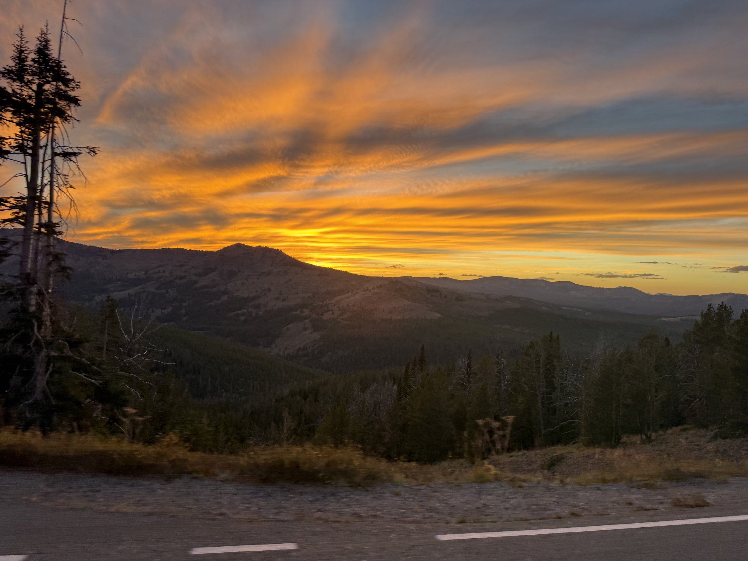 Sunset my last night in Yellowstone National Park
