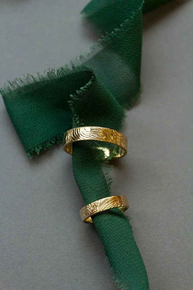 Isle of Mull Contour Map Gold Wedding Rings
