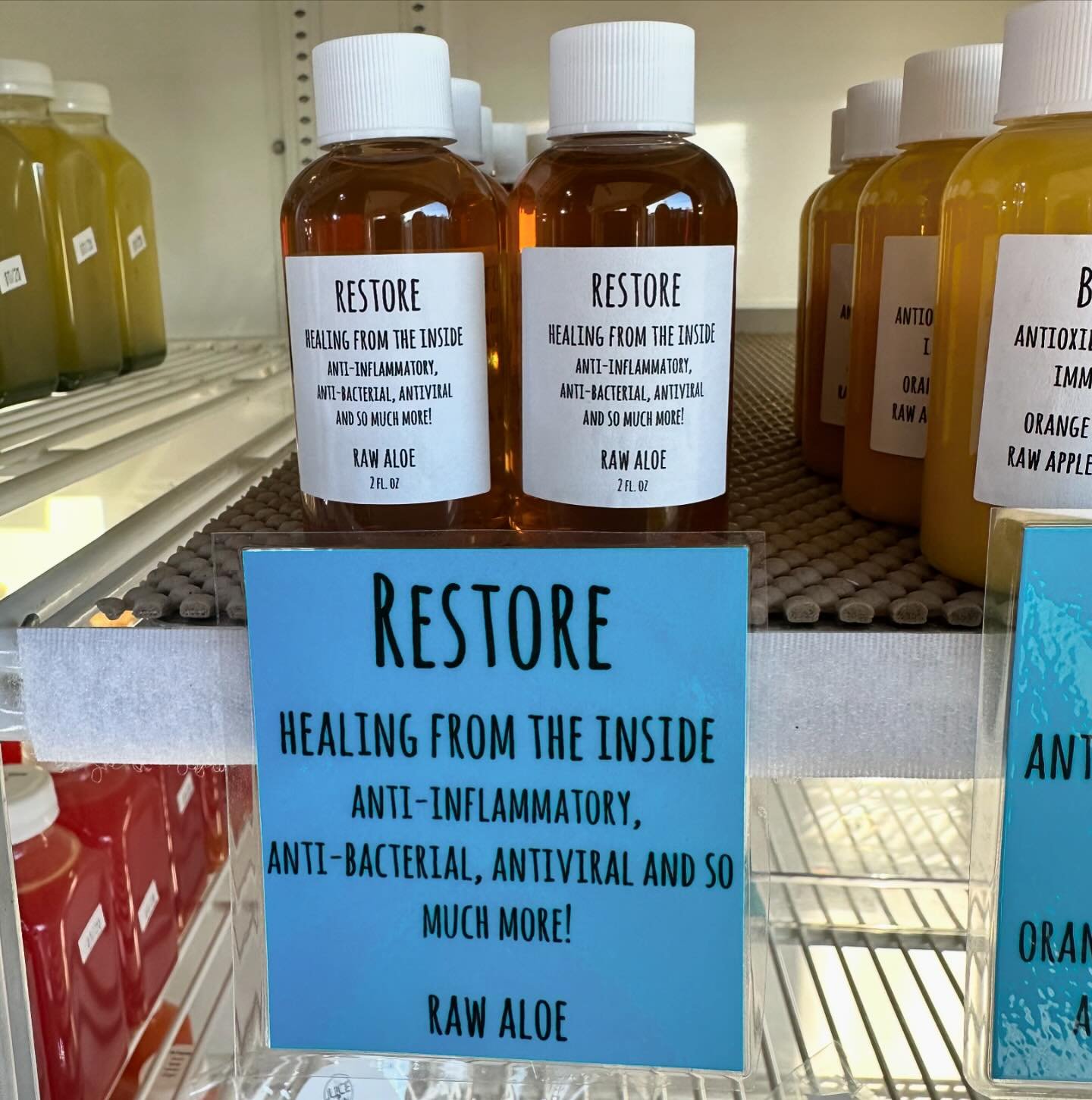 Come check out our restore wellness shot that helps with healing from the inside, is an anti-inflammatory, anti-bacterial, antiviral, and so much more!

#juiceonmain #localjuicebar #wellness #healthylifestyle #organic #plantbased #greens #coldpressed