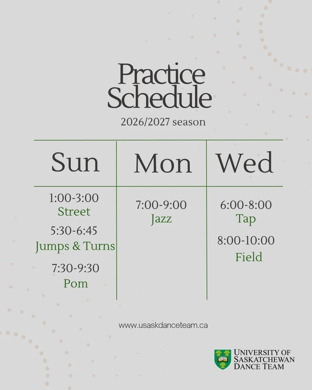 2026/2027 PRACTICE SCHEDULE &amp; TENTATIVE SEASON SCHEDULE 📆
Please note, extra practices and competition prep days may be added in the later half of the season for competitive teams. Additional practice schedule will be provided for those wanting 