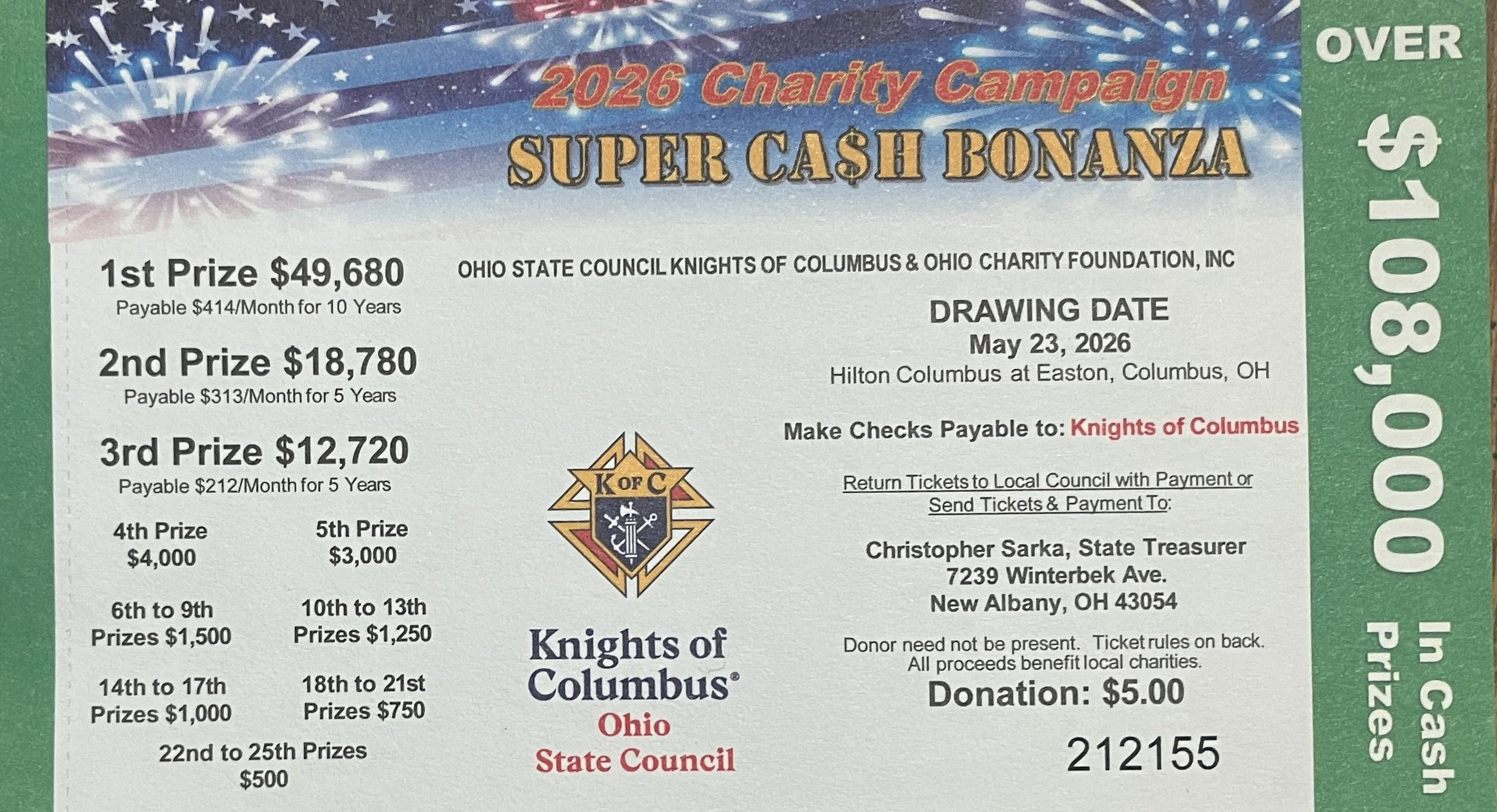 Giant Eagle Raffle Ticket Sales