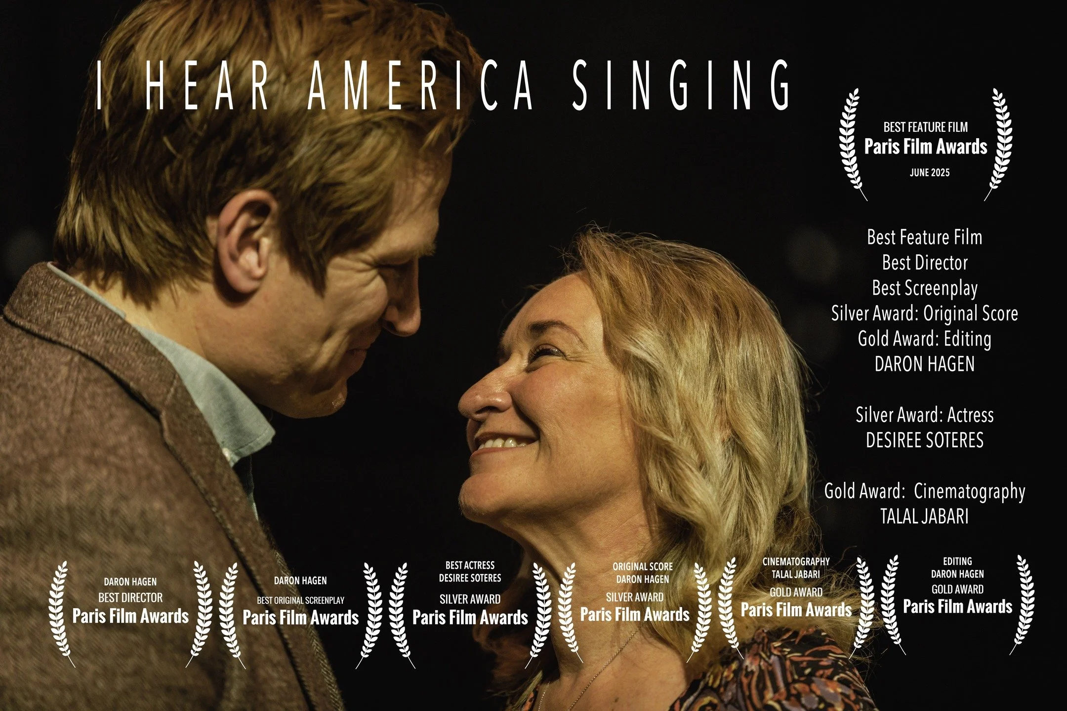 Exhilarating, thrilling sweep at the prestigious Paris Film Awards for our #operafilm "I Hear America Singing!" Thank you for awarding laurels for BEST FEATURE FILM, BEST DIRECTOR, and BEST ORIGINAL SCREENPLAY as well as Silver Awards for B
