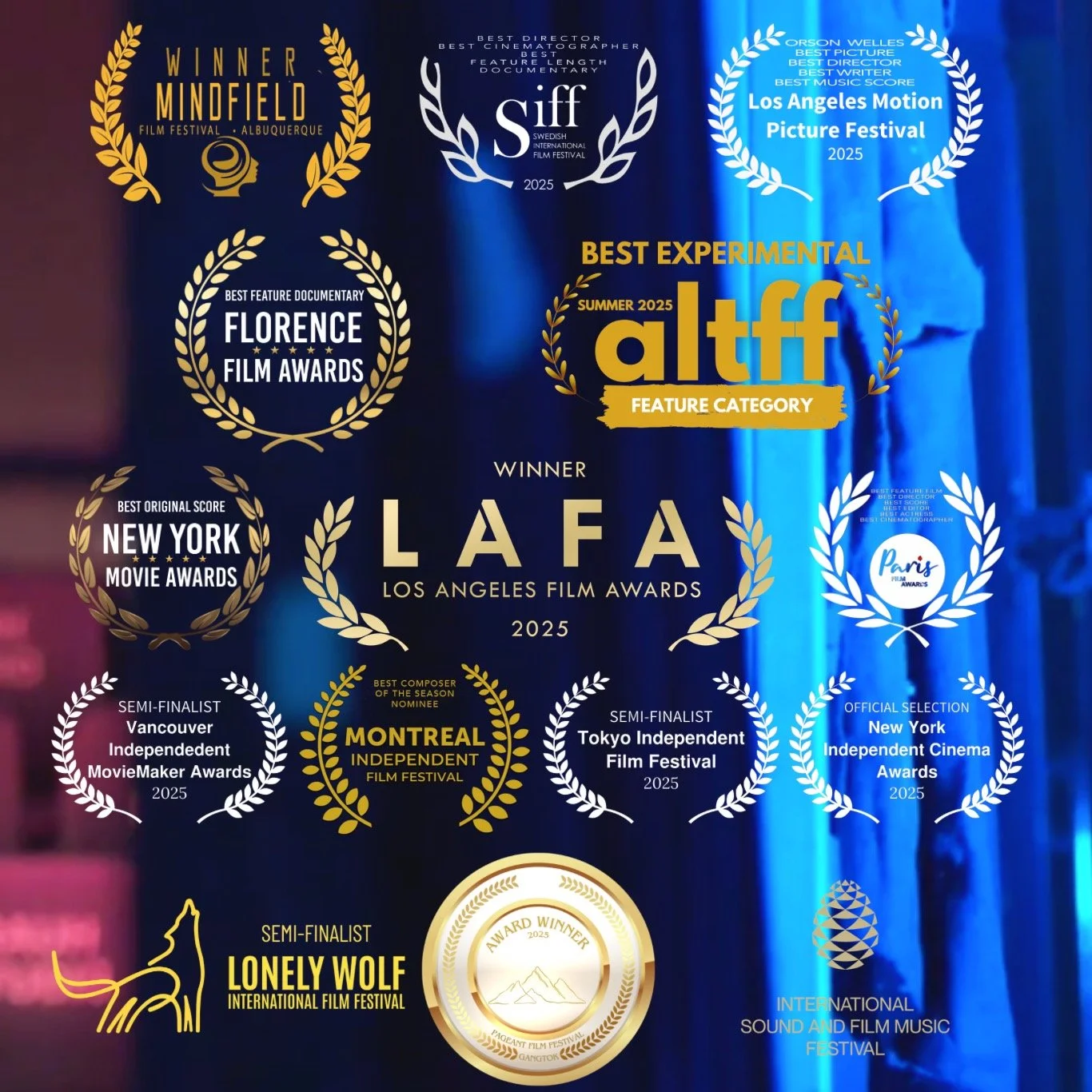 Thank you @mindfieldabq @siffnews @florencefilmawards @alternativefilmfestival @newyorkmovieawards @lafilmawards @parisfilmawards @vancouverindependentfilmfest @montrealindependentfilmfest @newyorkindependentcinemaawards @lonelywolffest @pageant_film