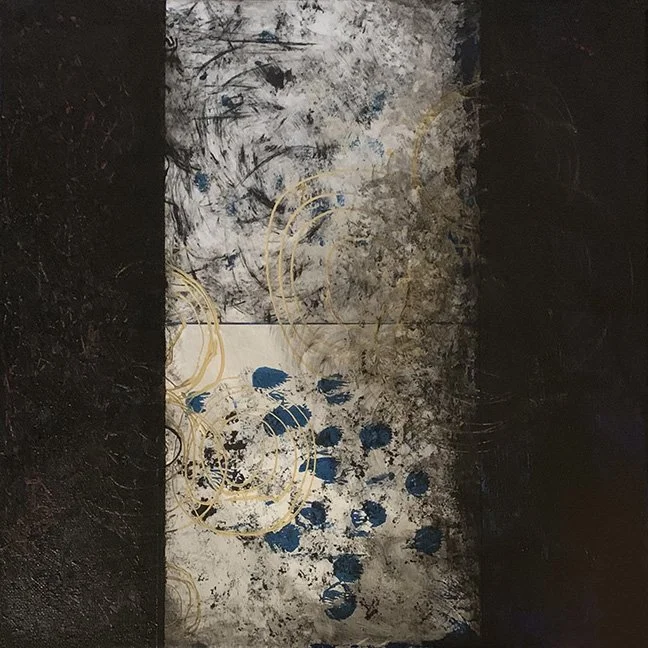  INTRUSION  |  12x12 acrylic and mixed media on canvas  [Sold] 