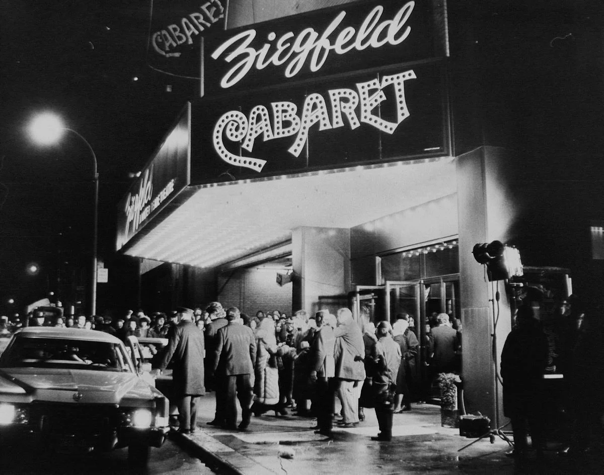 The Ziegfeld Theatre was a legendary movie palace that hosted more premieres than any other venue outside Hollywood. Pictured, the star-studded opening of Cabaret.